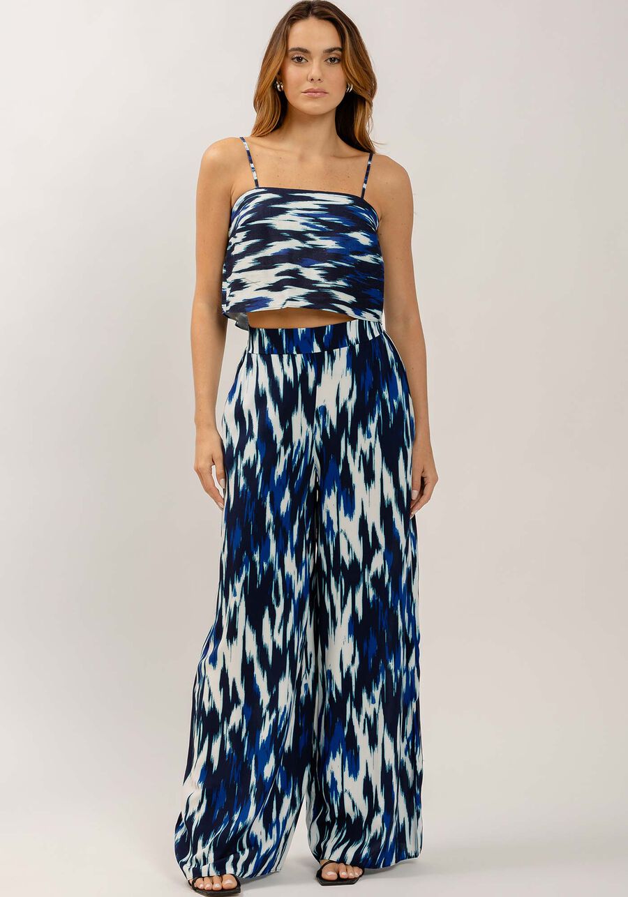 Calça Pantalona em Viscose Estampada, . Calça Pantalona em Viscose Estampada, , large.