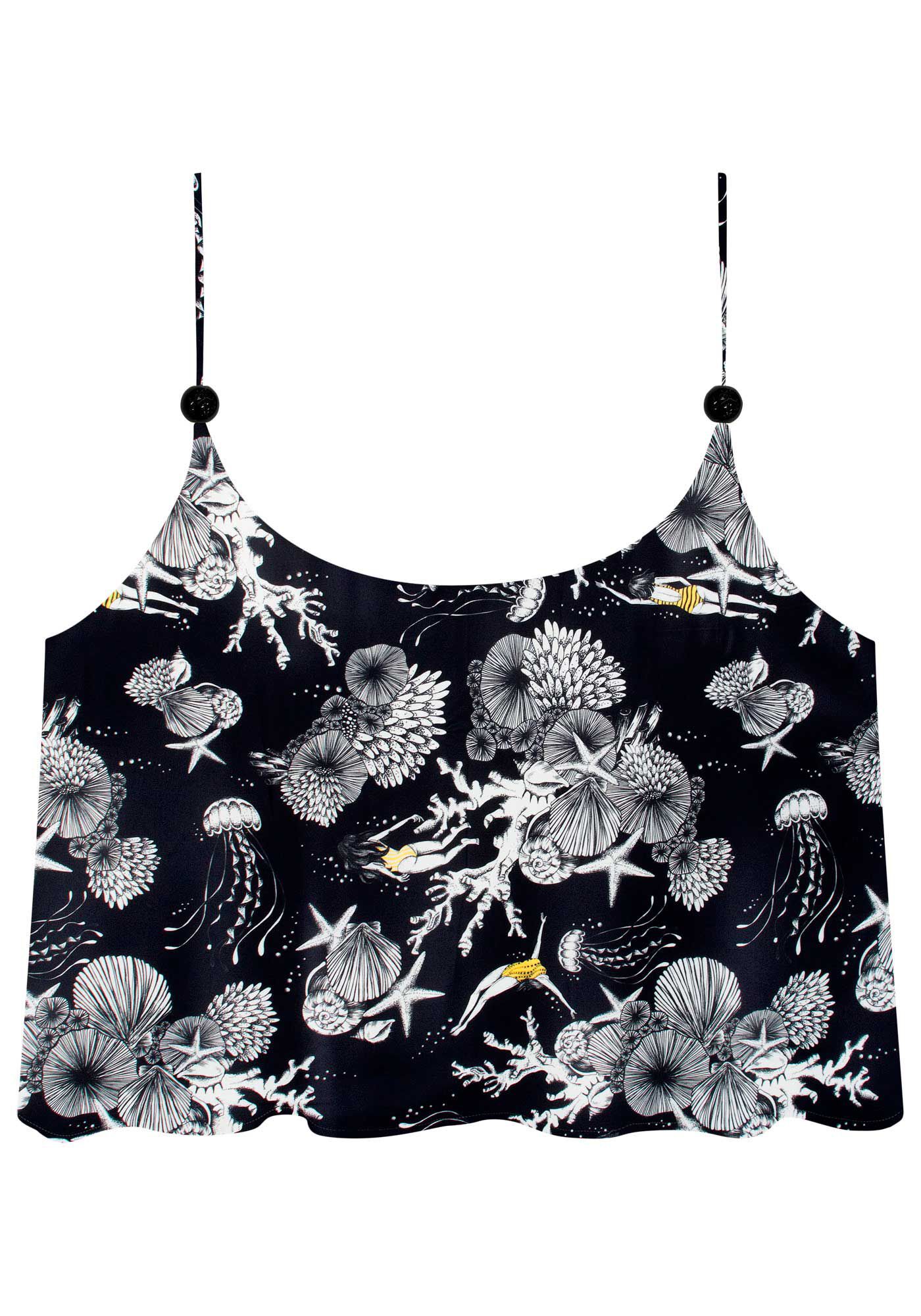 Blusa com Al&ccedil;as Cropped Estampada, , large.