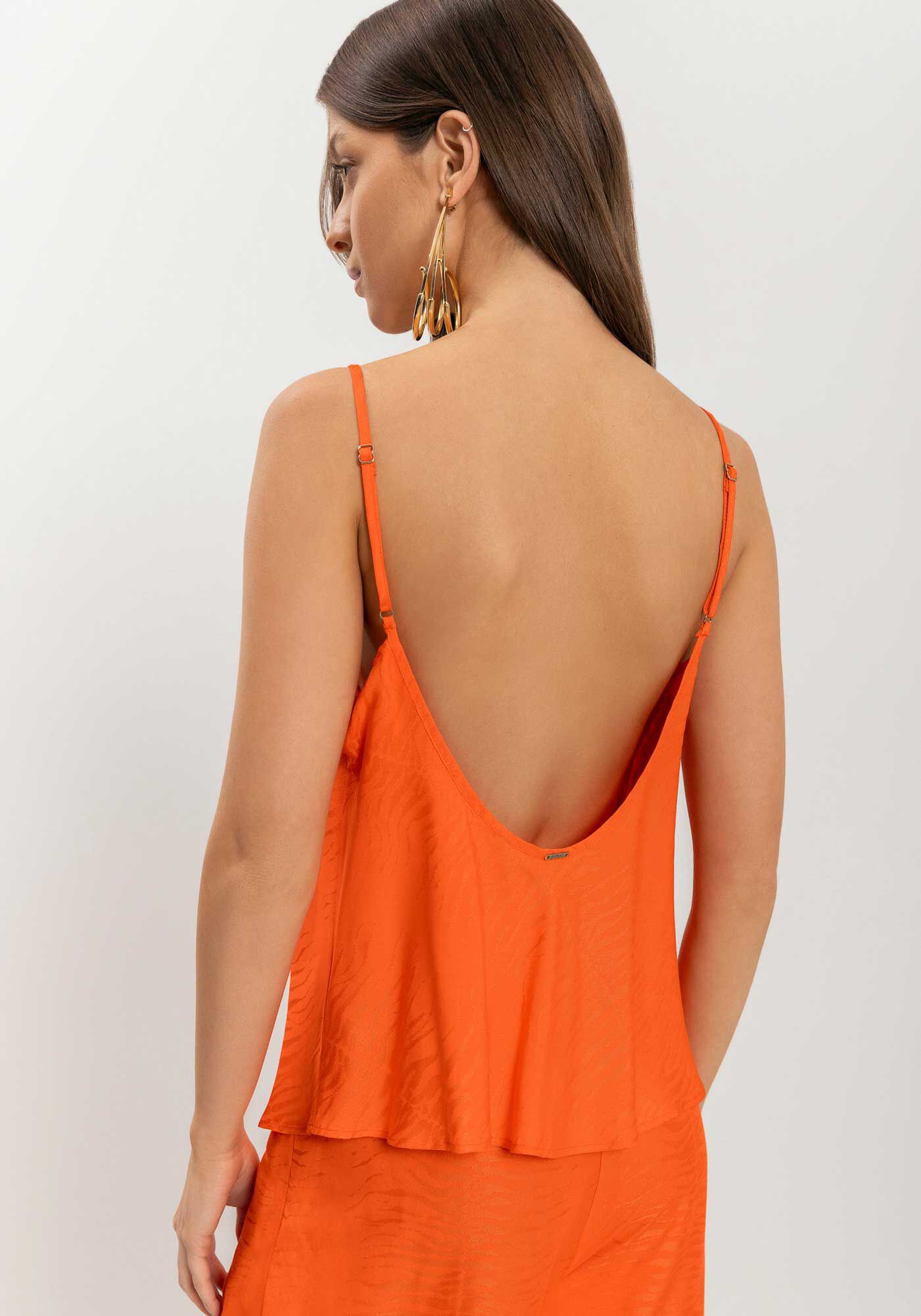 Blusa Regata Fluida De Al&ccedil;as Em Jacquard Zebra, , large.