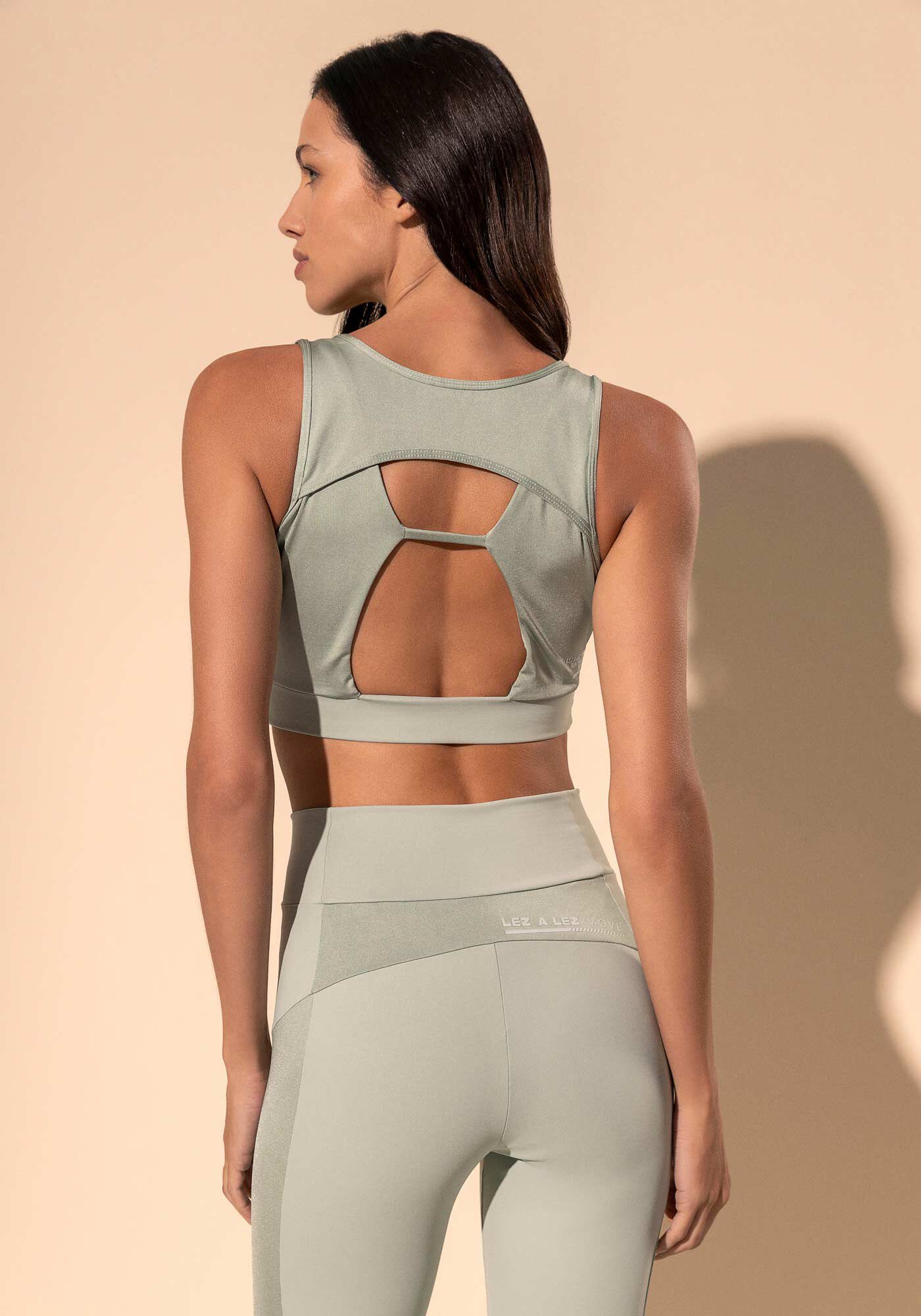 Cal&ccedil;a Legging De Cintura Alta Move Com Recorte E Prote&ccedil;&atilde;o UV, VERDE MENTA, large.