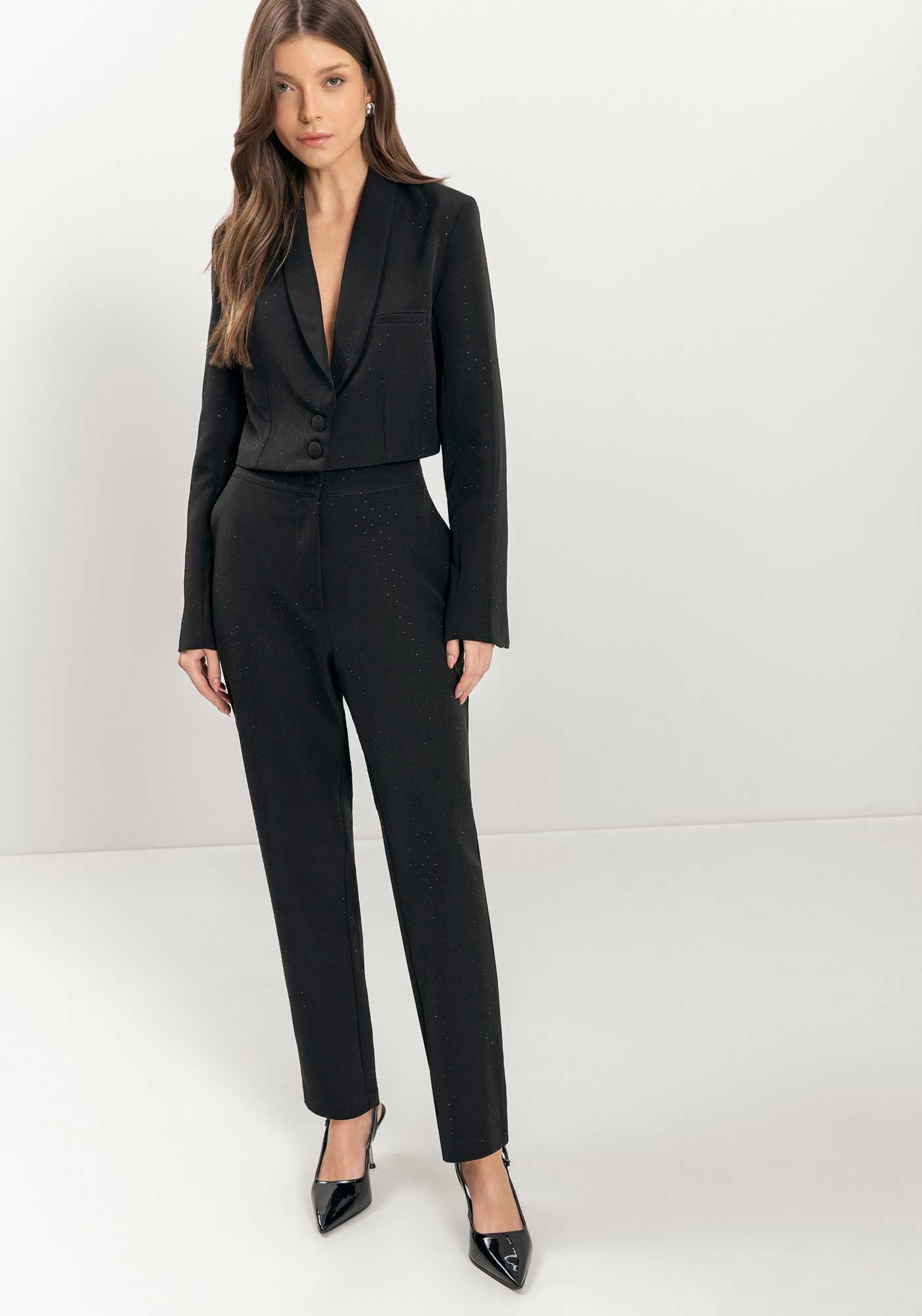 Cal&ccedil;a Carrot De Cintura Alta Com Strass, , large.