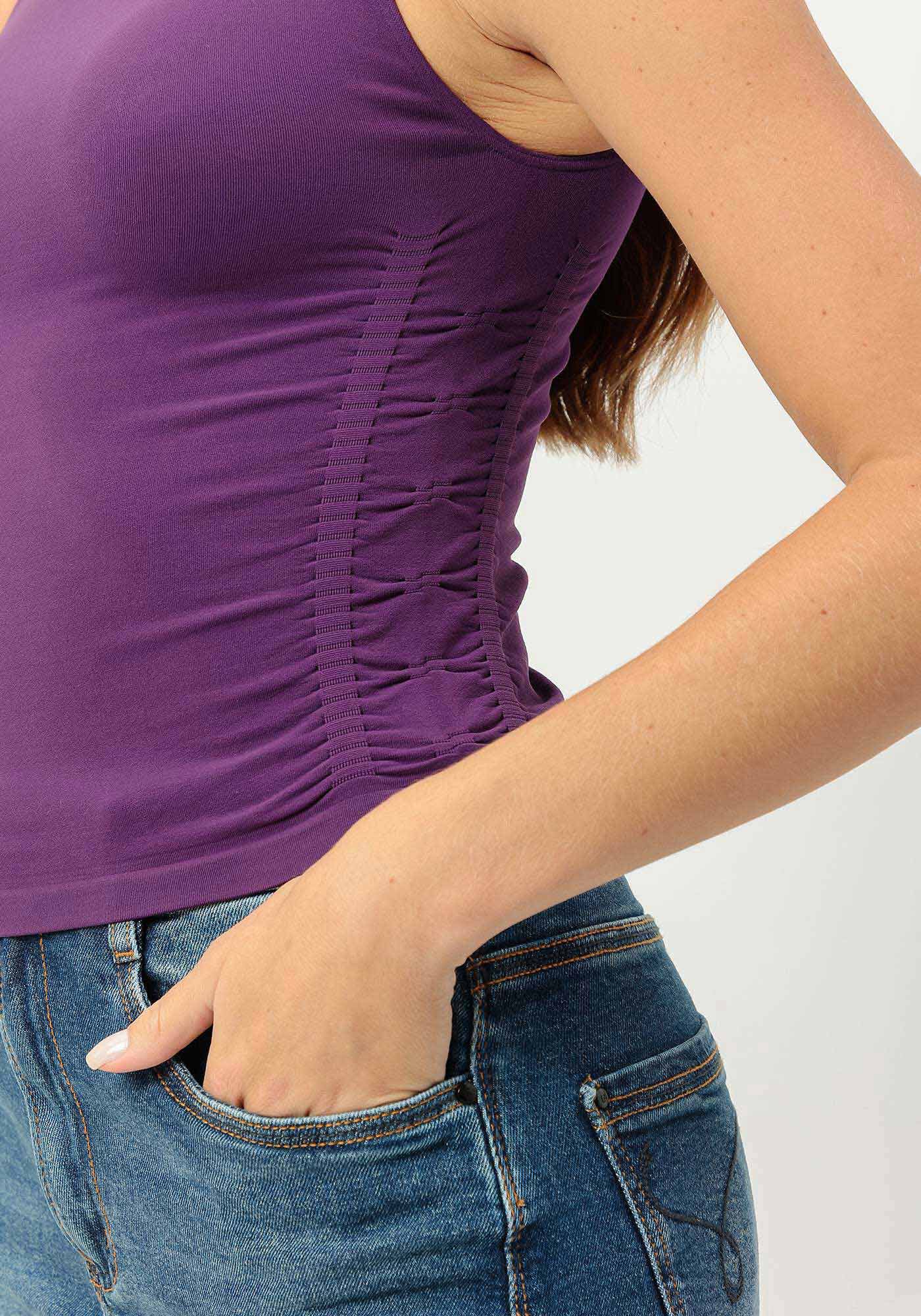 Regata Gola Alta Cropped com Franzidos, , large.