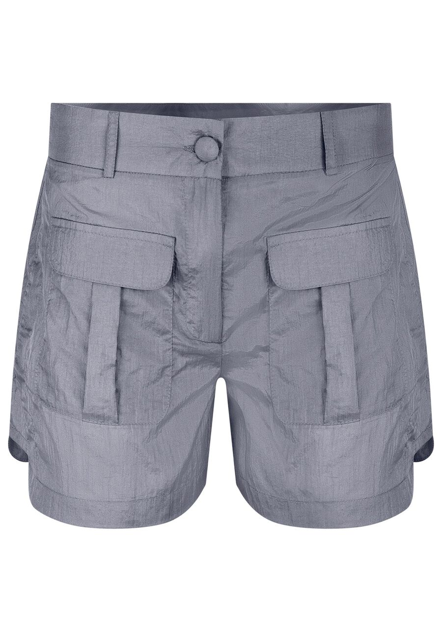 Shorts Utilitário em Nylon com Brilho, . Shorts Utilitário em Nylon com Brilho, , large.