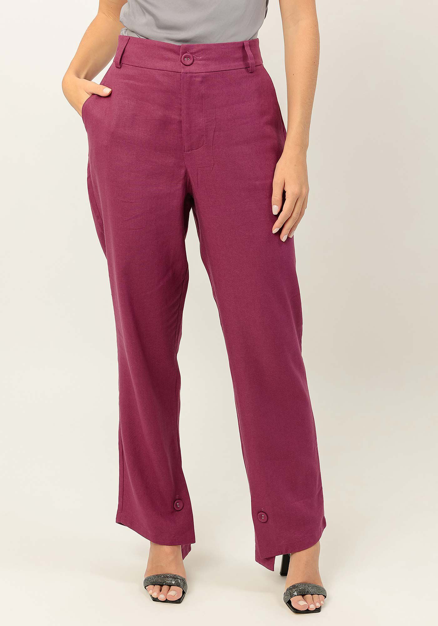 Cal&ccedil;a Alfaiataria em Linho com Barra Assim&eacute;trica, , large.