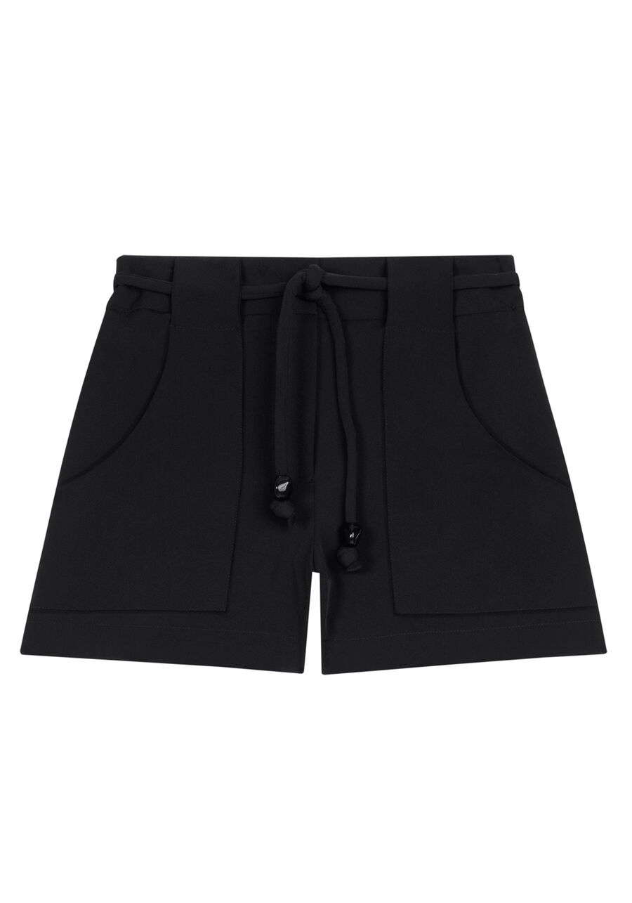 Shorts Cintura Alta com Bolsos e Cinto, . Shorts Cintura Alta com Bolsos e Cinto, , large.