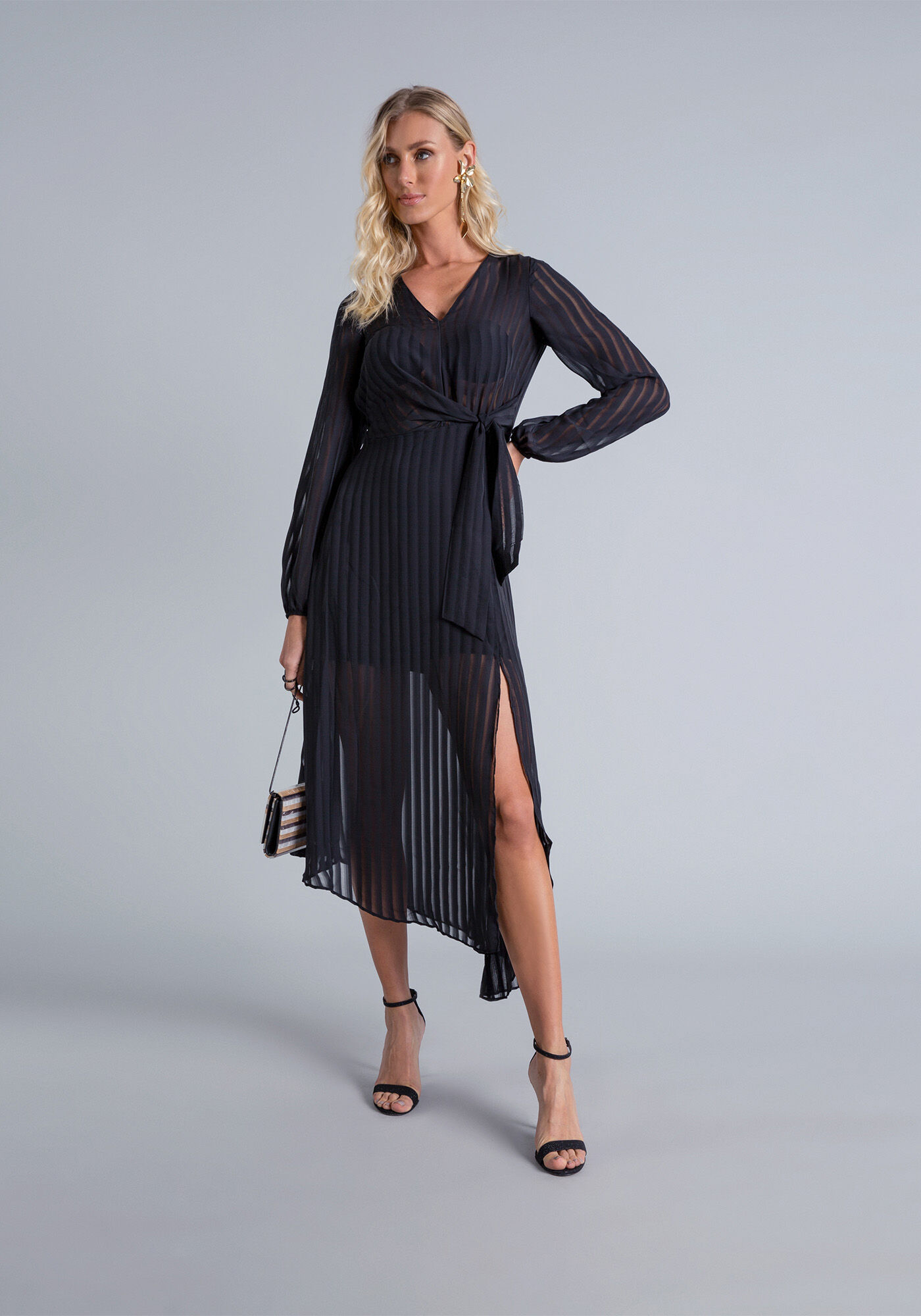 Vestido preto lez a lez top