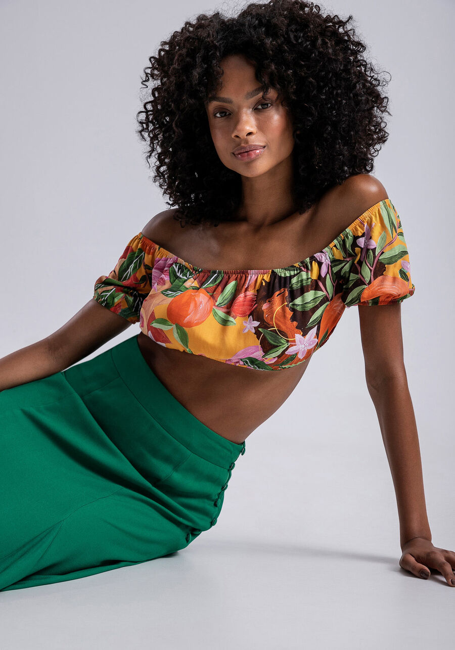 Saia Midi em Crepe com Botões, . Saia Midi em Crepe com Botões, , large.