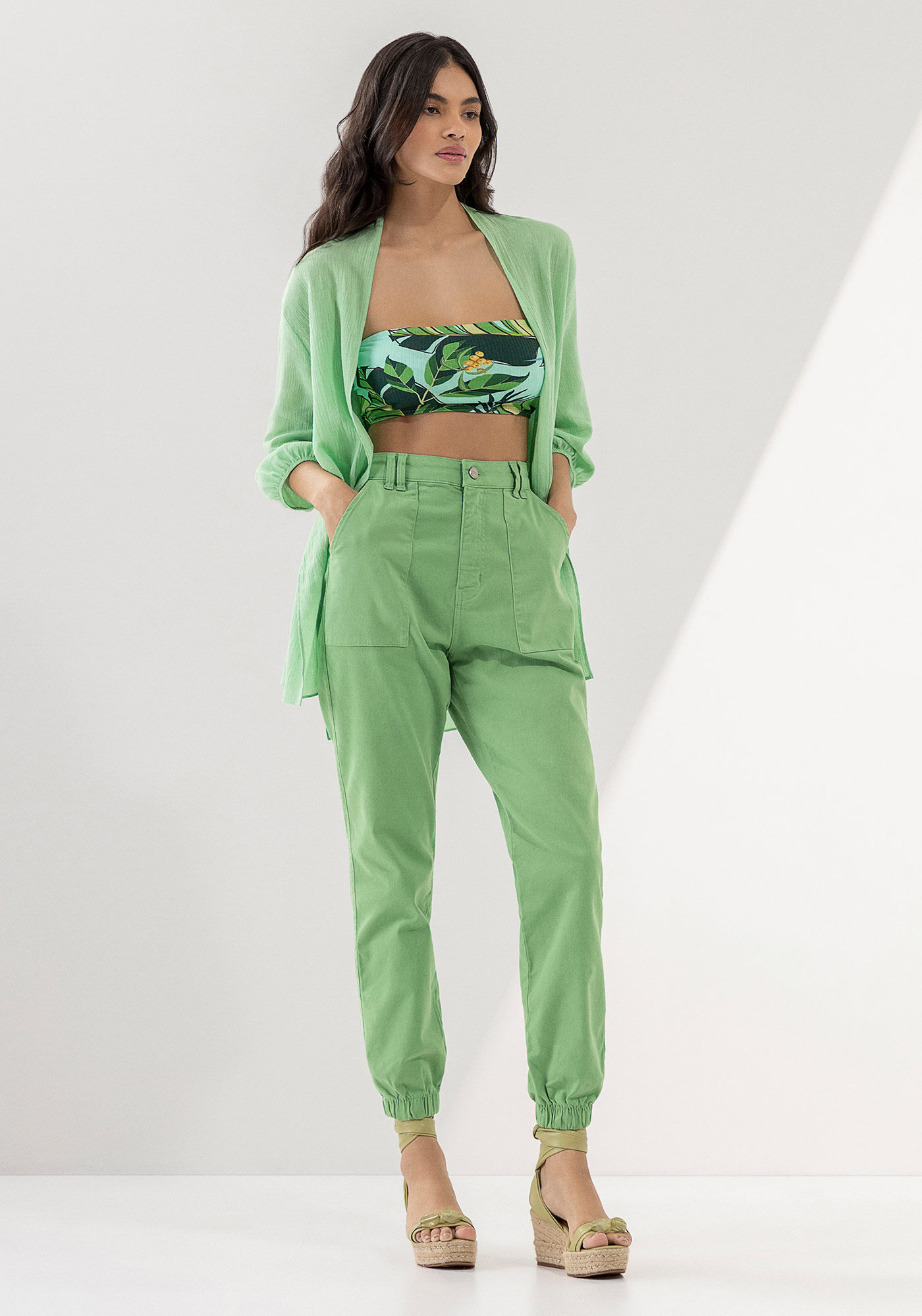 Cal&ccedil;a Sarja Jogger Super Alta com Elasticidade, , large.