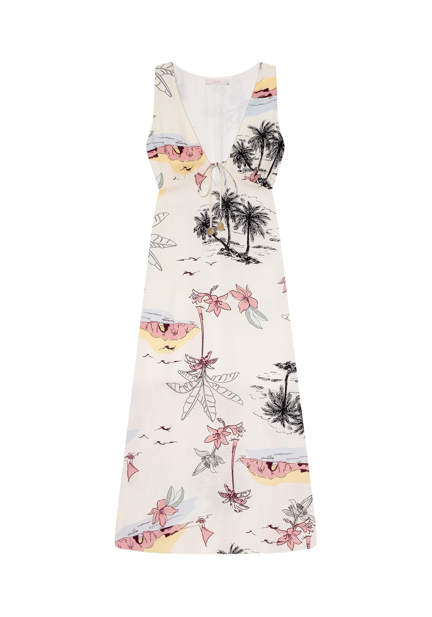 Vestido M&iacute;di Amarra&ccedil;&atilde;o Estampa Dream, , large.