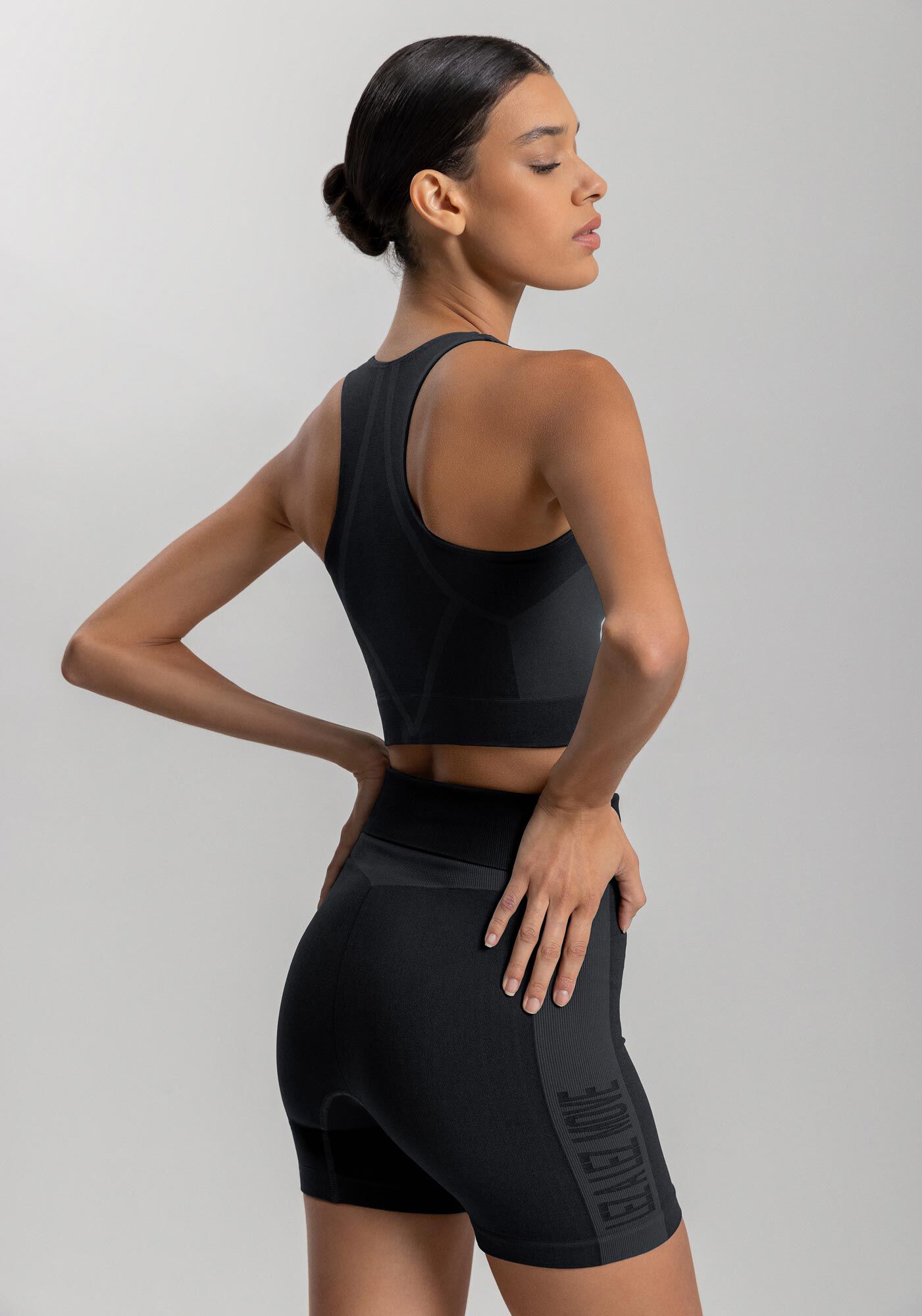 Top Nadador Seamless Com Decote Em U Move, PRETO, large.