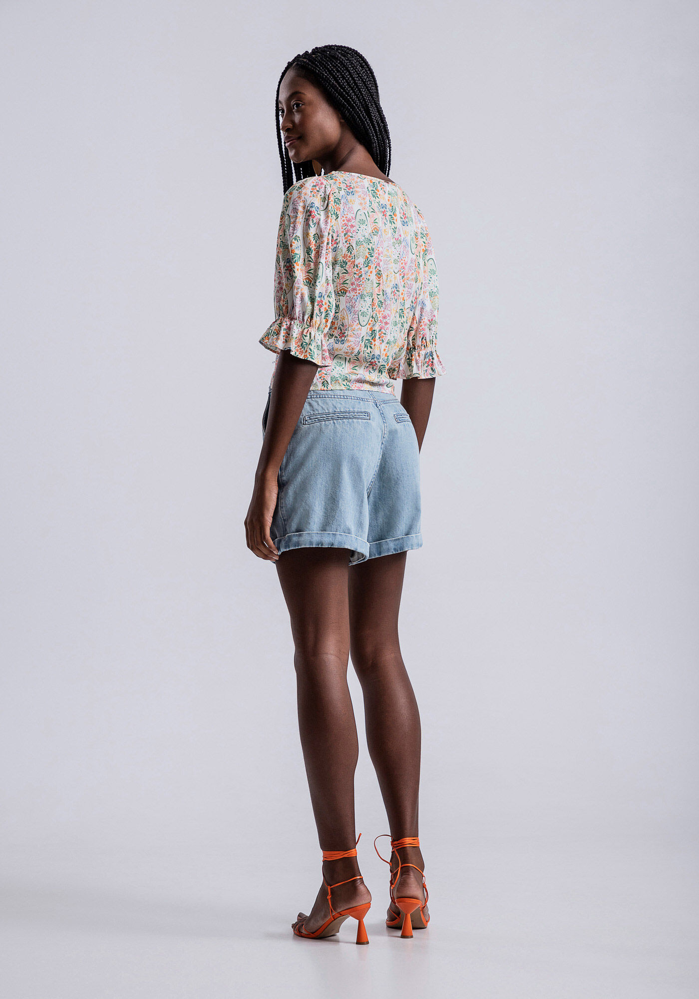 Blusa Decote Quadrado em Viscose com Nervuras, , large.