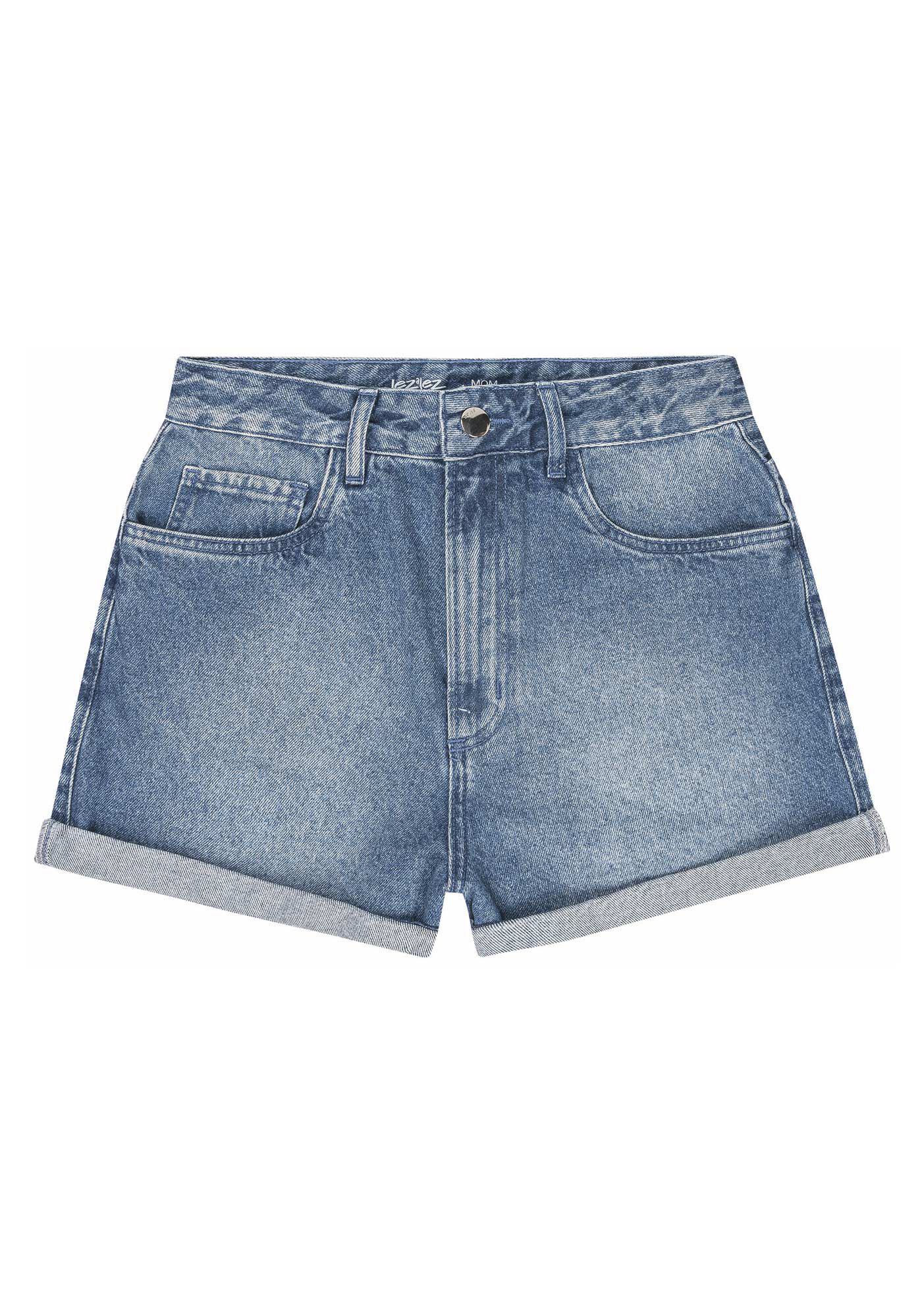 Shorts Jeans Mom Super Alto Estonado, , large.