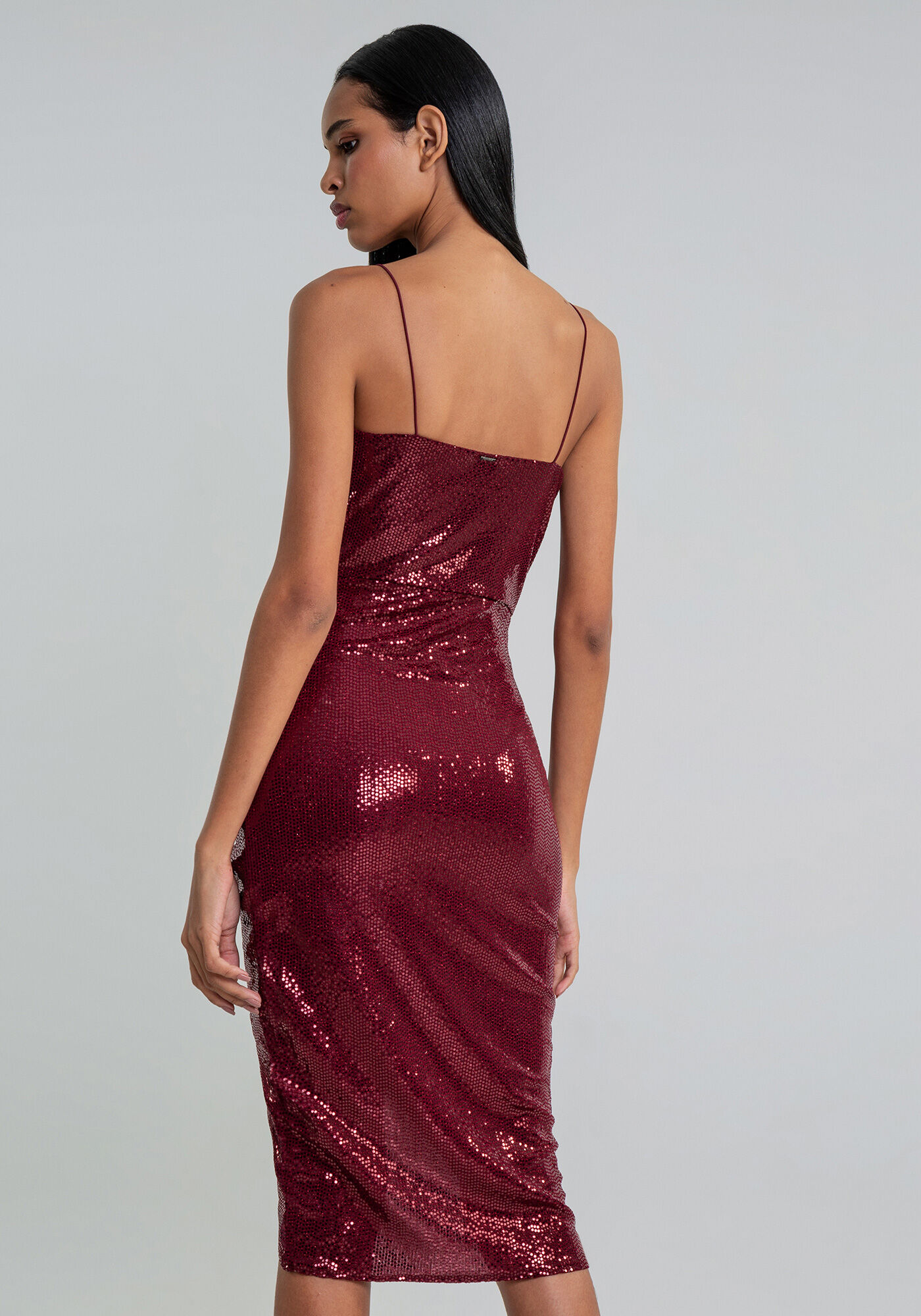 Vestido Malha Paet&ecirc; Midi, , large.