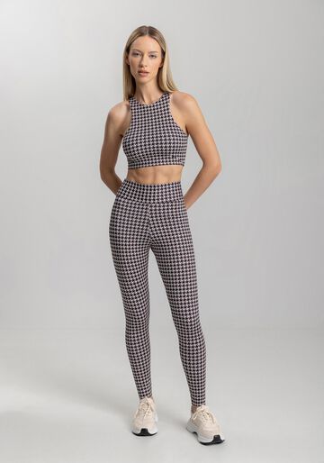 Calça Legging Estampada De Cintura Alta Move, MINI PIXEL PRETO. Calça Legging Estampada De Cintura Alta Move, MINI PIXEL PRETO, large.