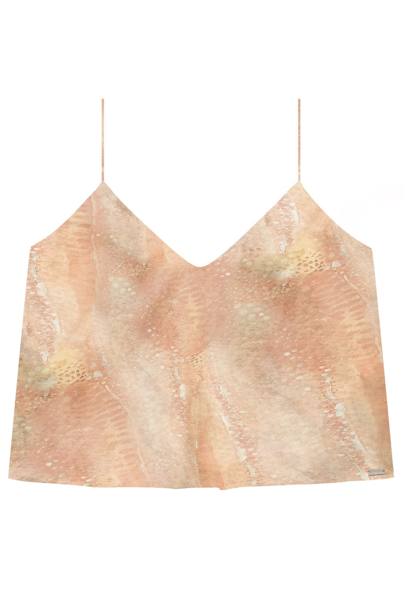 Blusa com Al&ccedil;a Estampada em Crepe, , large.