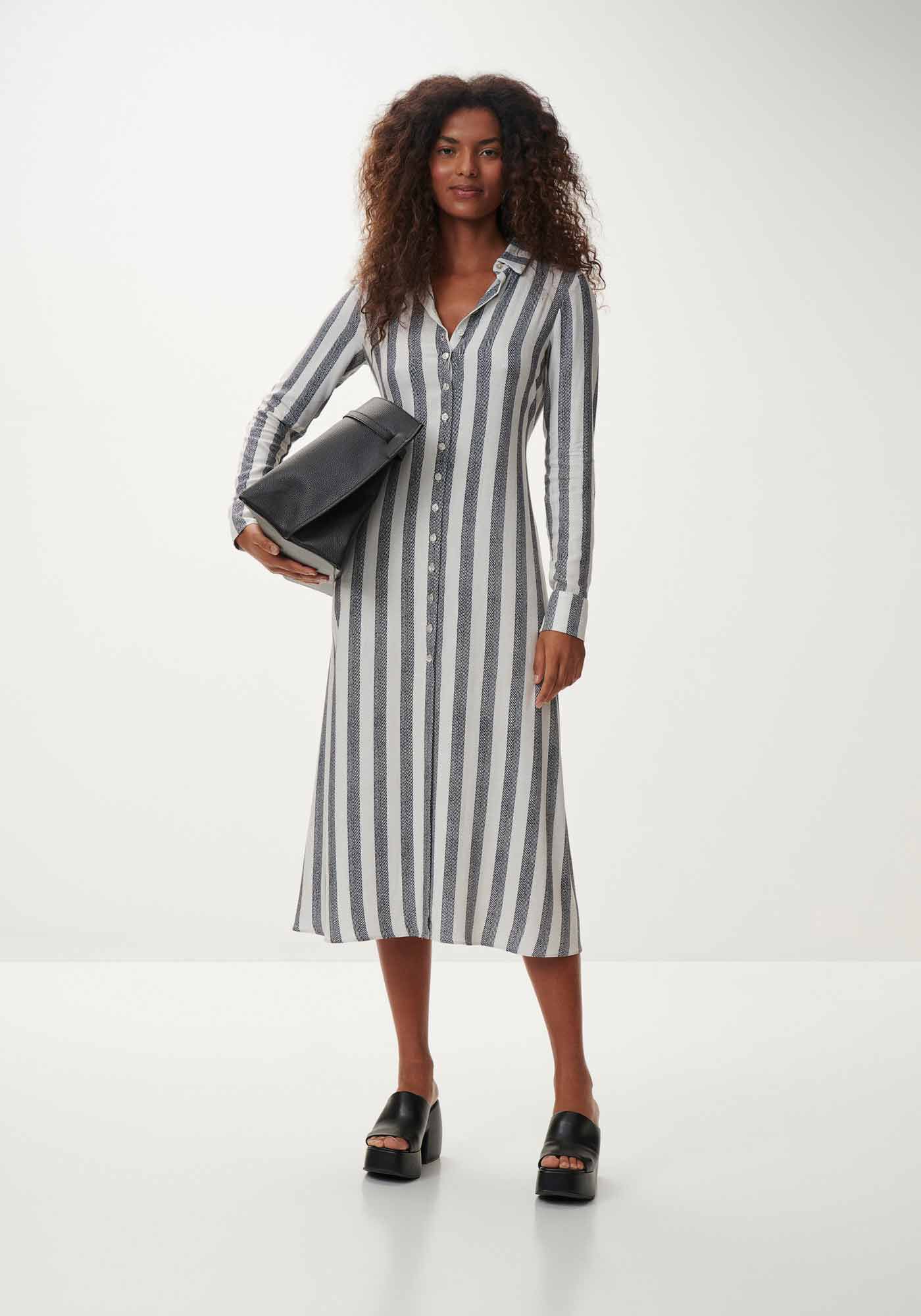 Vestido Midi Chemise em Viscose com Amarra&ccedil;&atilde;o, , large.