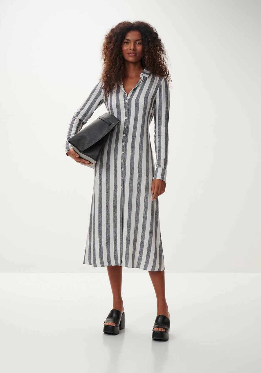 Vestido Midi Chemise em Viscose com Amarração, . Vestido Midi Chemise em Viscose com Amarração, , large.