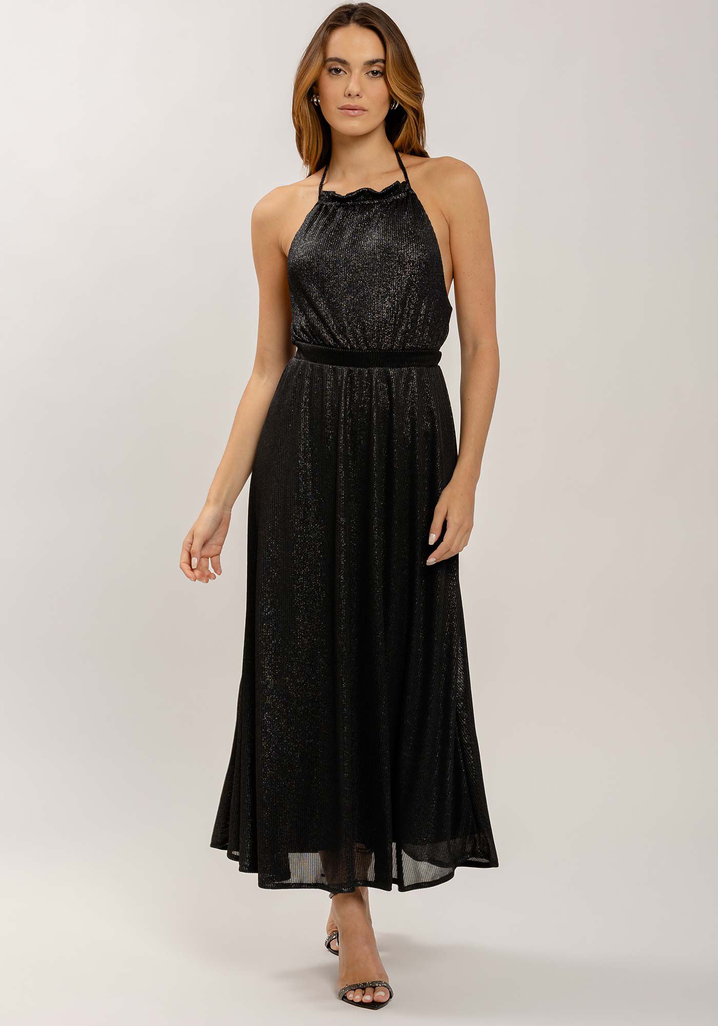 Saia Midi Evas&ecirc; Canelada com Brilho, , large.