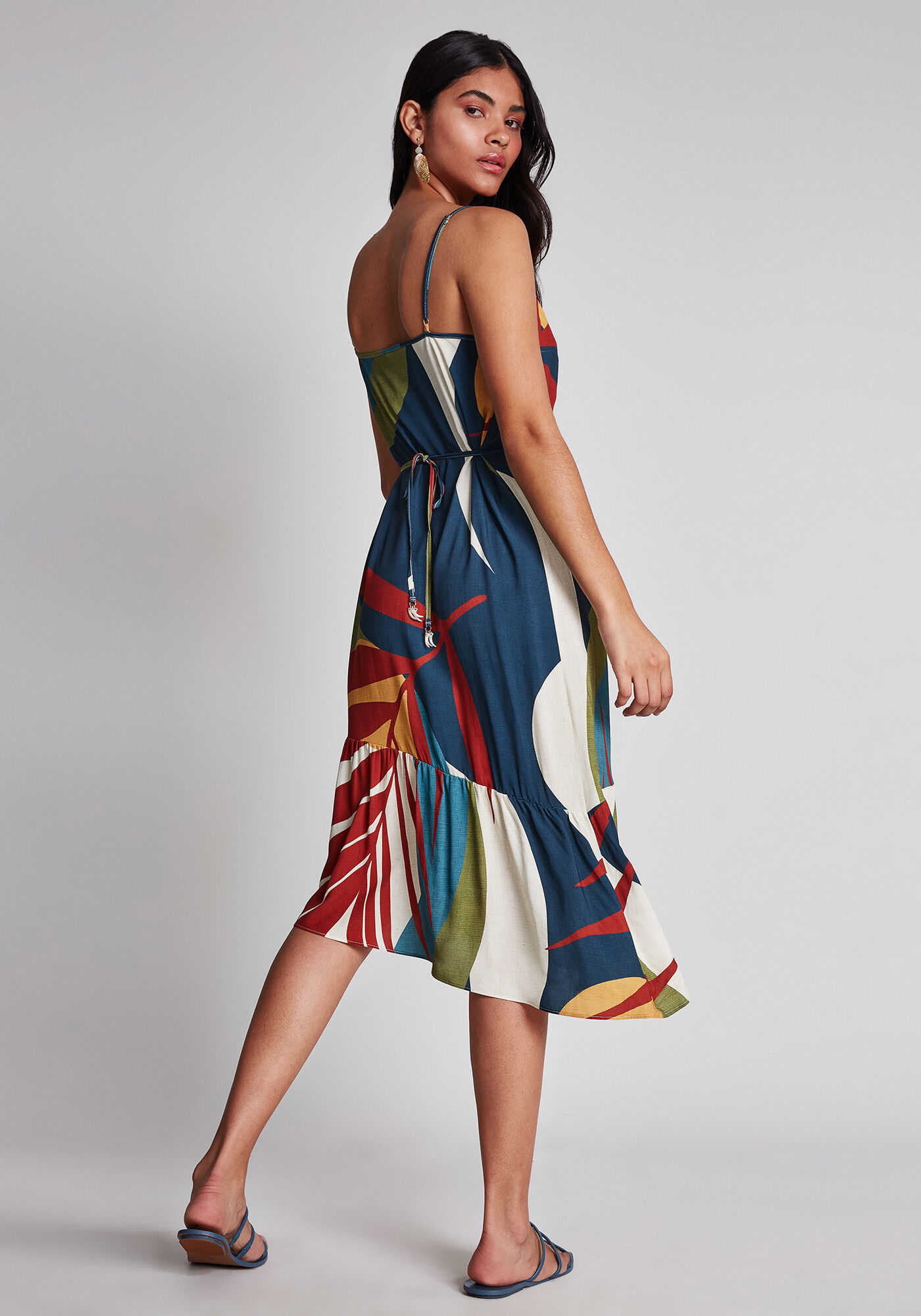 Vestido com Al&ccedil;as M&iacute;di Babado Corumbau, , large.