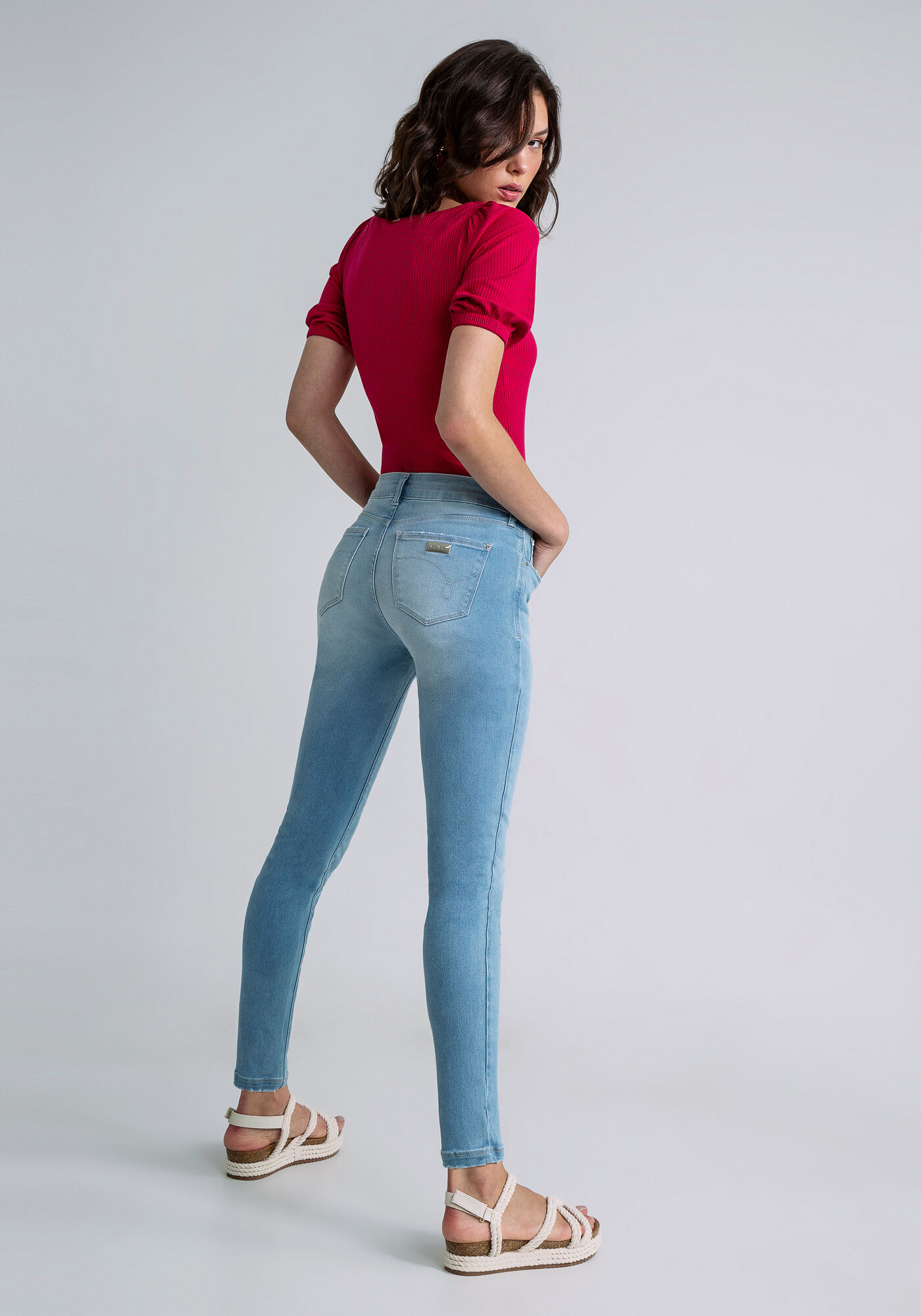 Cal&ccedil;a Jeans Skinny Cropped Bali Esthetic Care, , large.