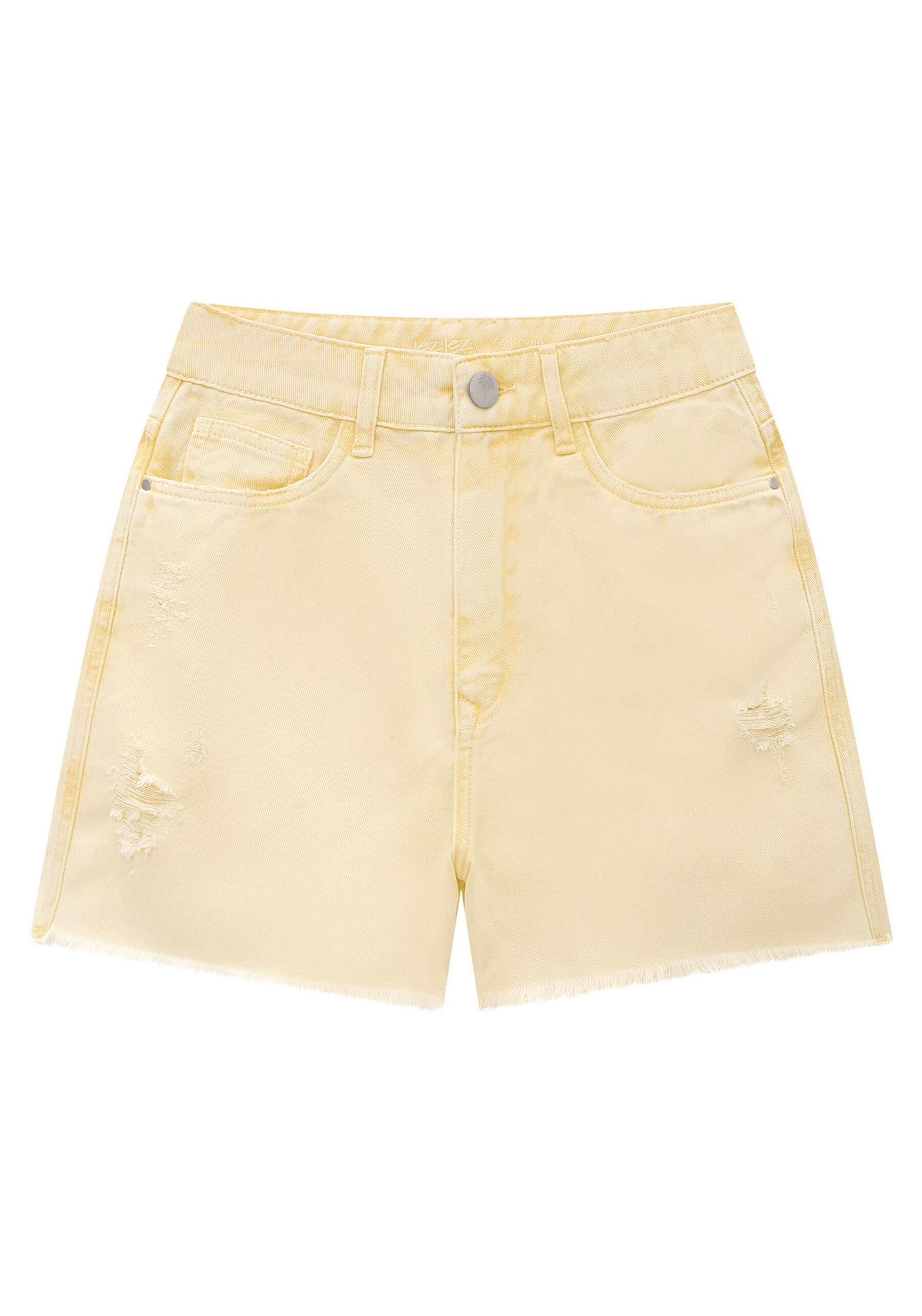 Shorts Sarja Califórnia Estonado Cintura Super Alta, . Shorts Sarja Califórnia Estonado Cintura Super Alta, , large.