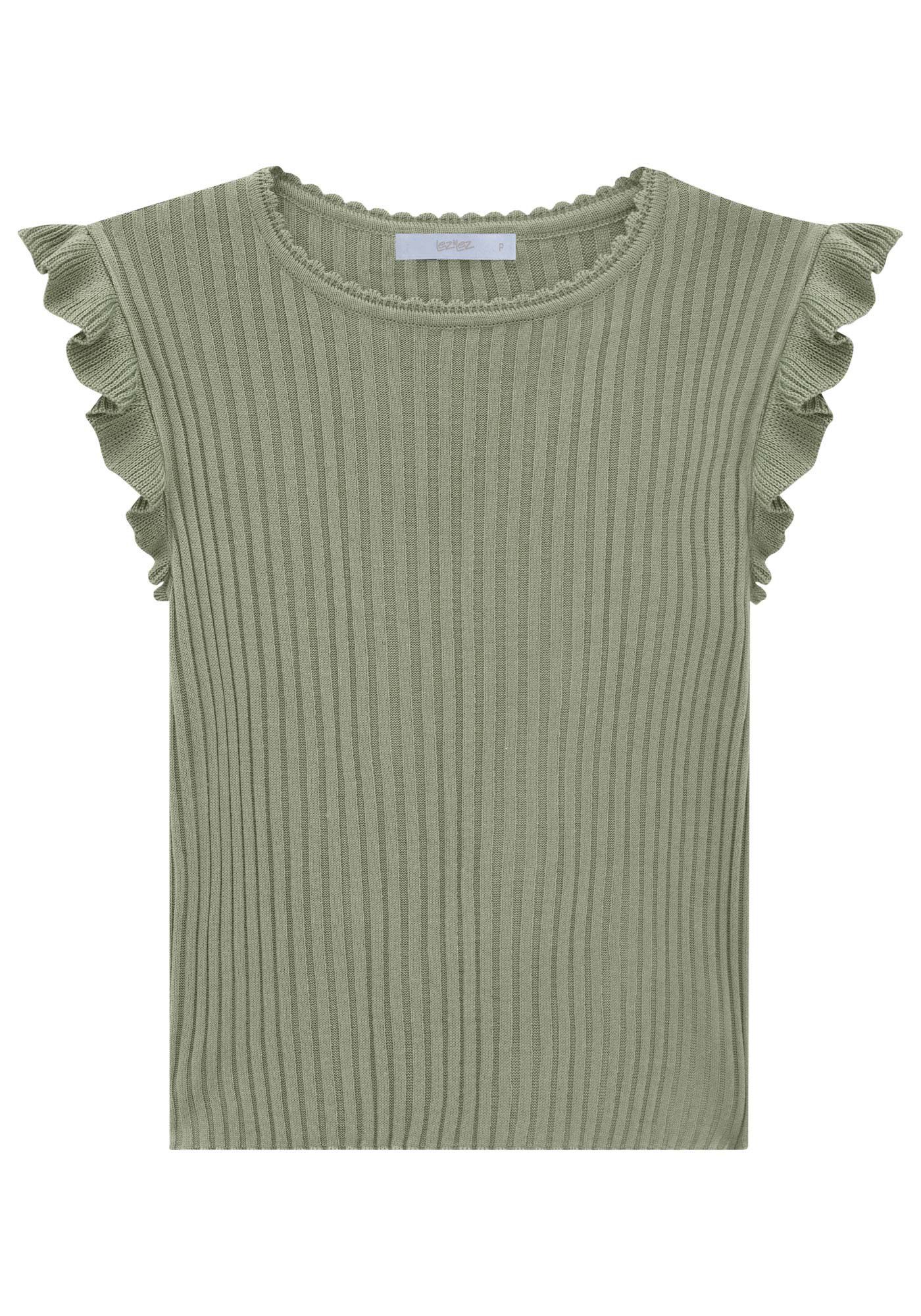 Regata em Tric&ocirc; com Babado Cavas, , large.