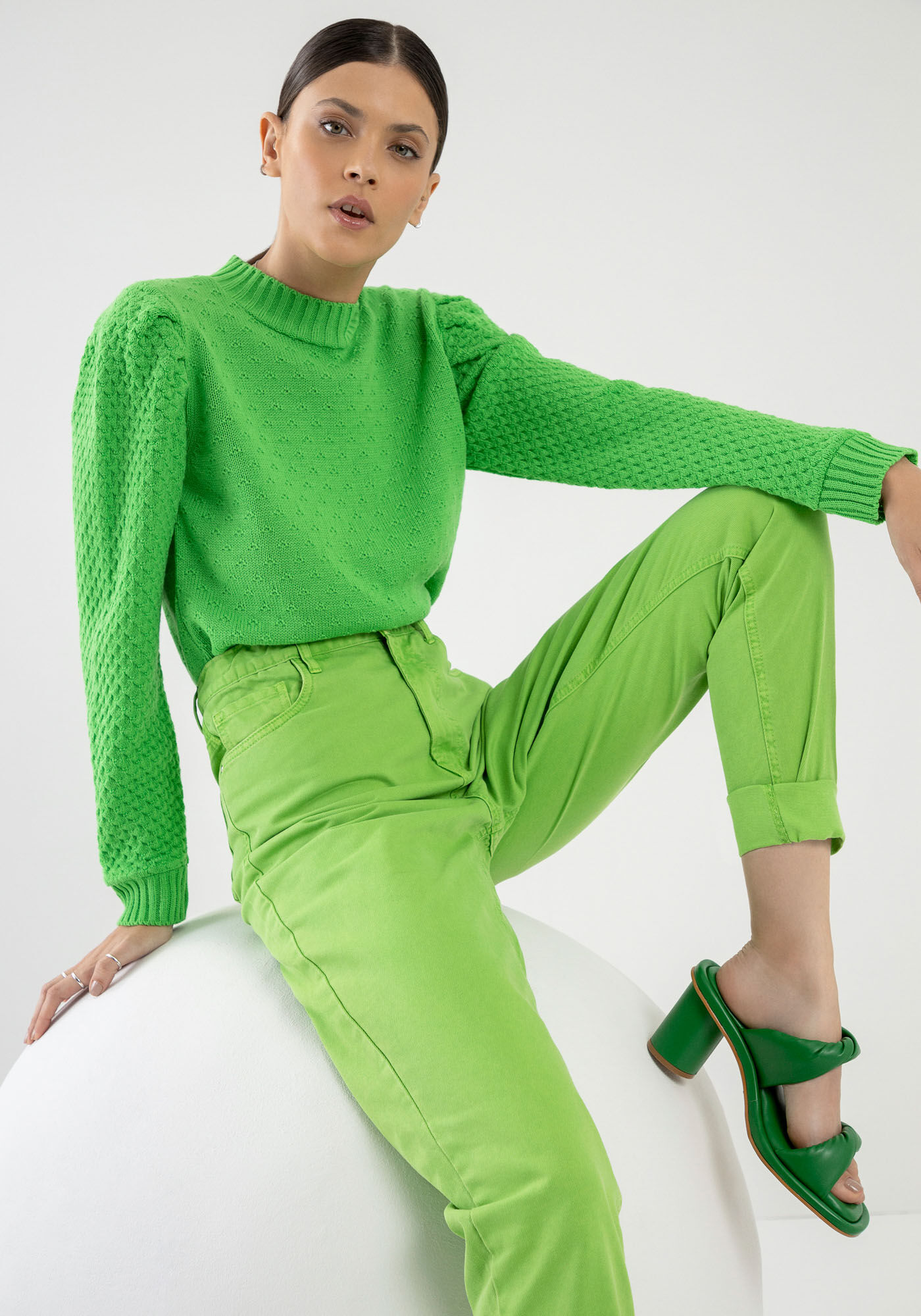 Blus&atilde;o em Tric&ocirc; com Pregas Mangas, , large.