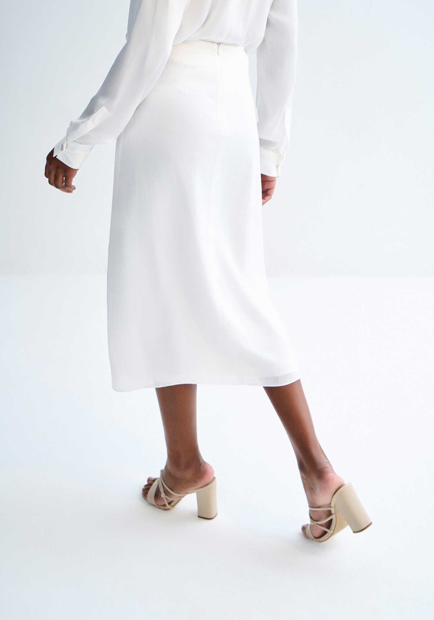 Saia Midi Franzida com Leve Acetinado, , large.