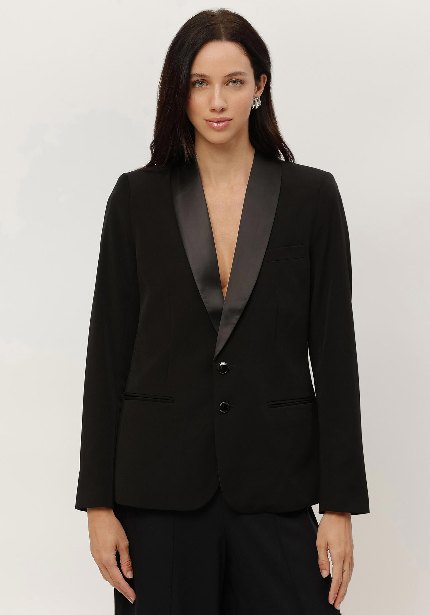 Blazer Alfaiataria com Gola Acetinada, , large.