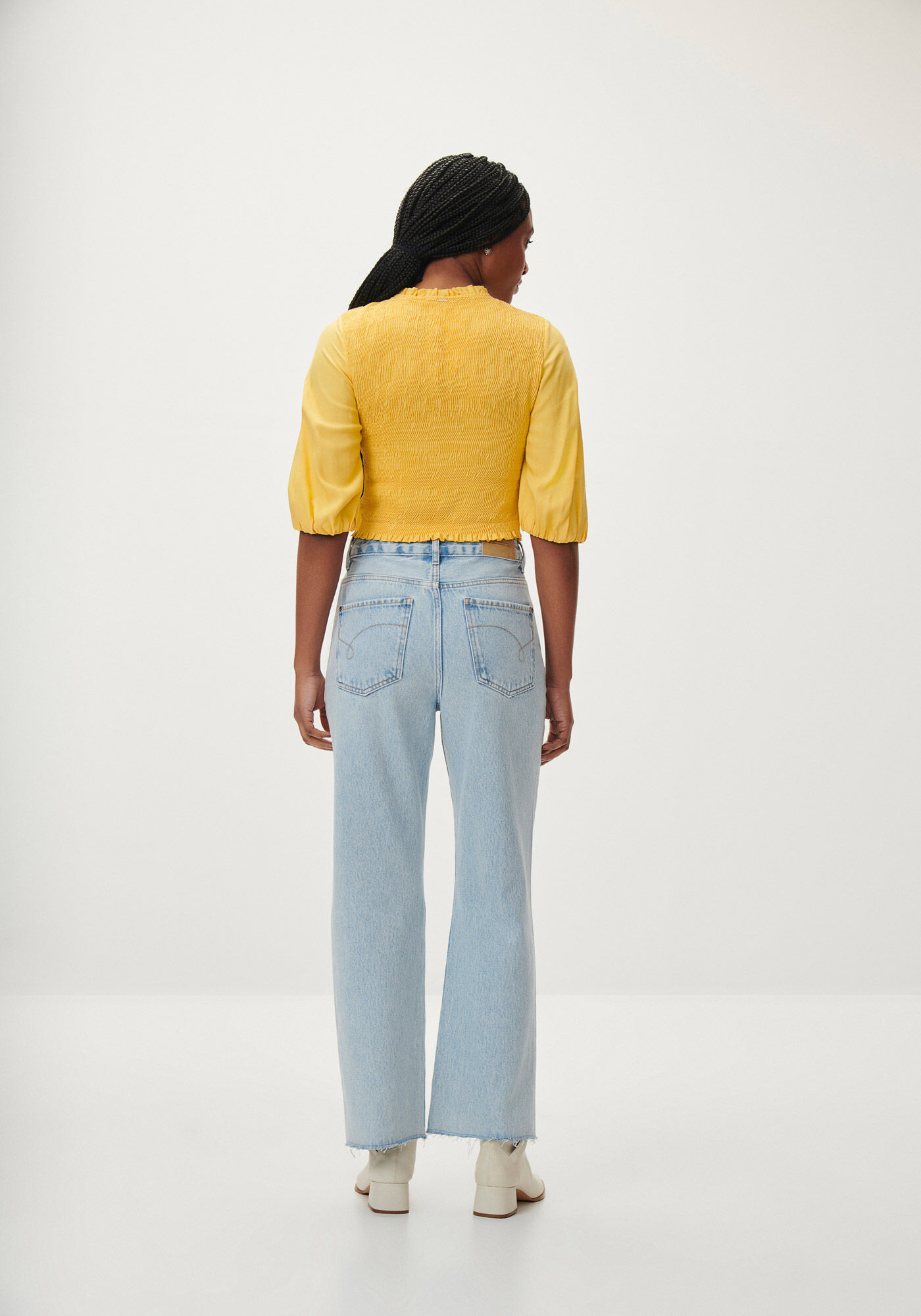 Blusa Manga 3/4 Bufante em Viscose com Lastex, , large.