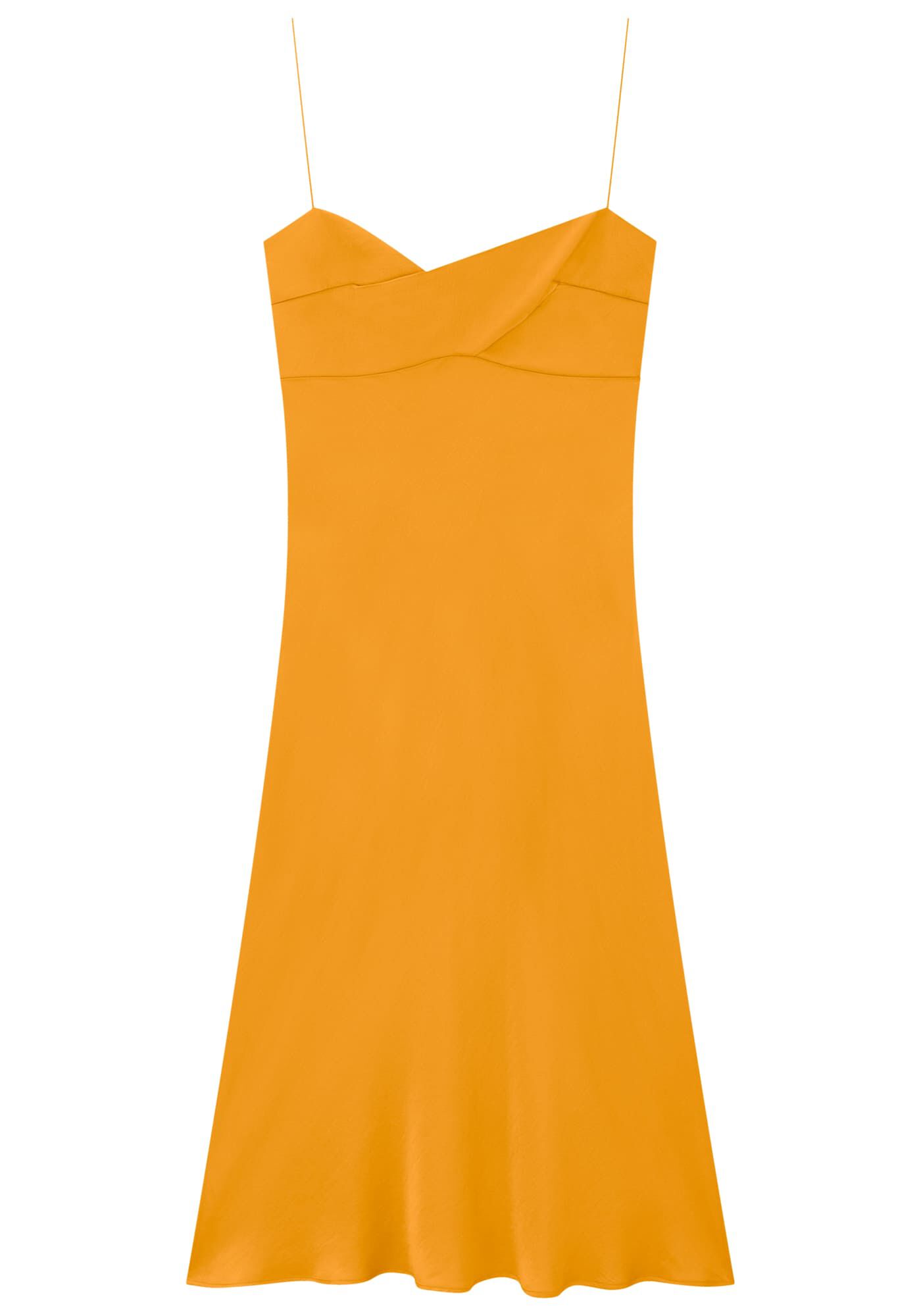 Vestido Midi em Tecido Acetinado Slip Dress, , large.