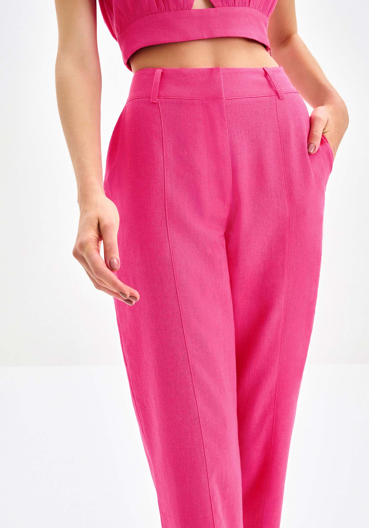 Cal&ccedil;a Carrot em Linho Alfaiataria, , large.