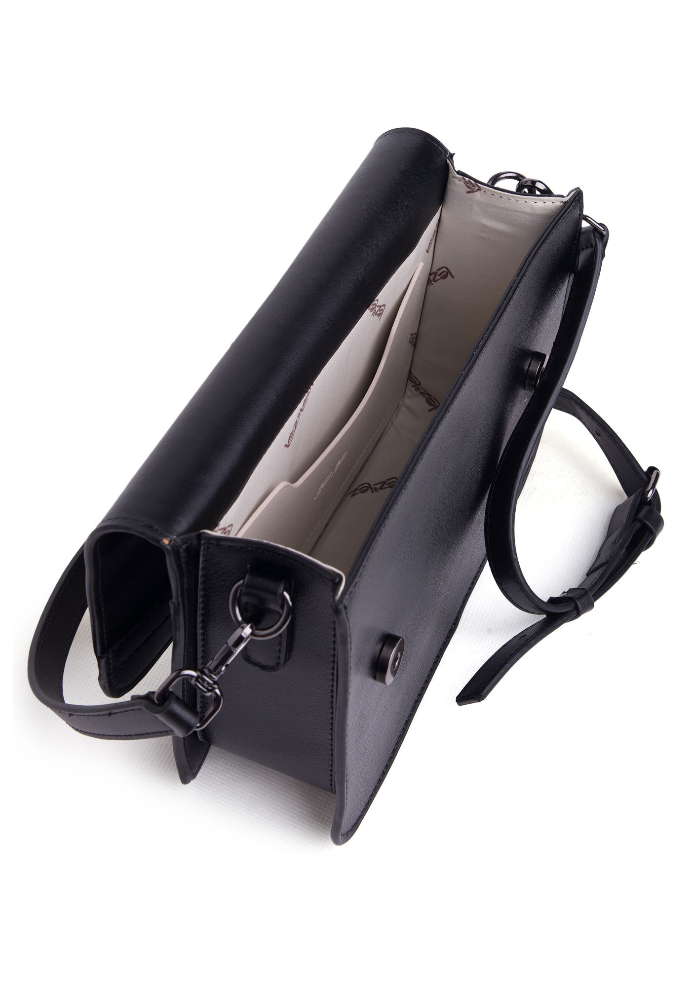 Bolsa M&eacute;dia Crossbody Minimal, PRETO REATIVO, large.