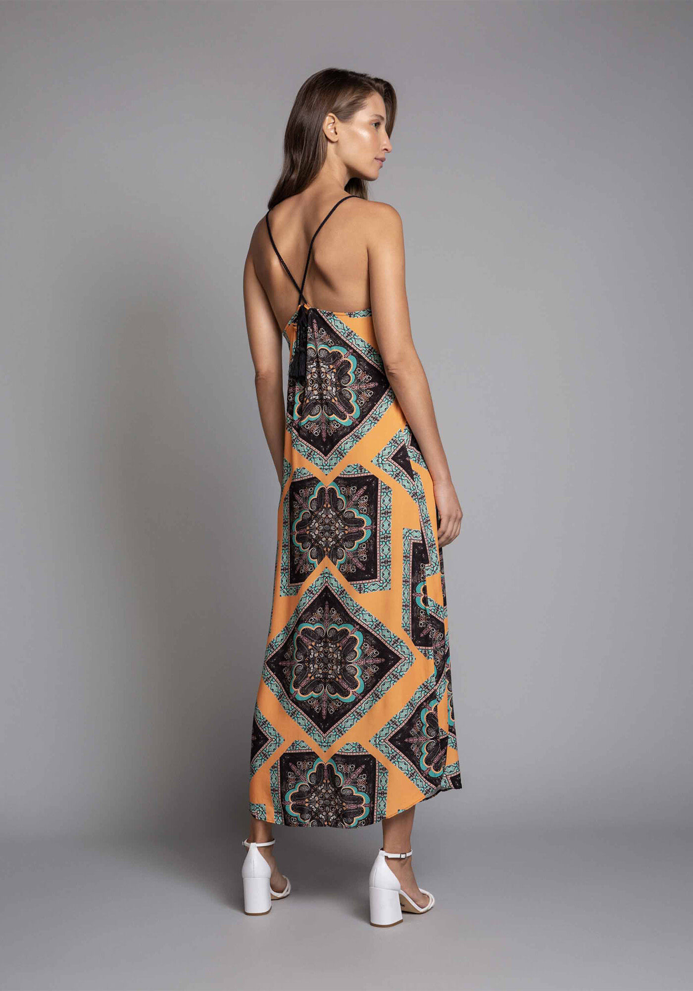 Vestido com Al&ccedil;as M&iacute;di Estampa, , large.