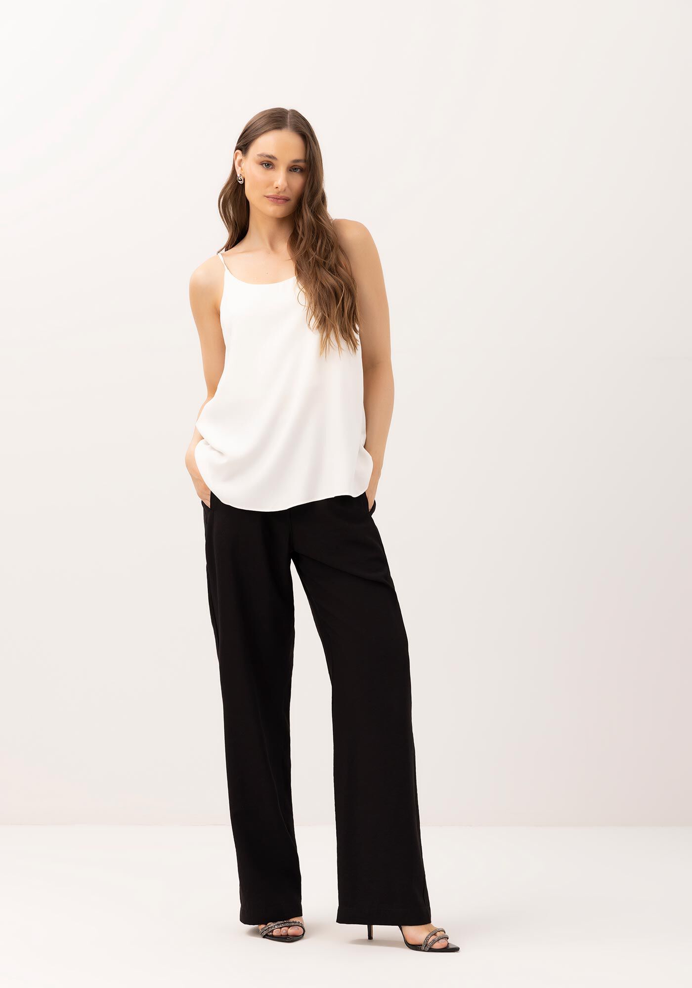 Blusa com Al&ccedil;as em Viscose Minimal, , large.