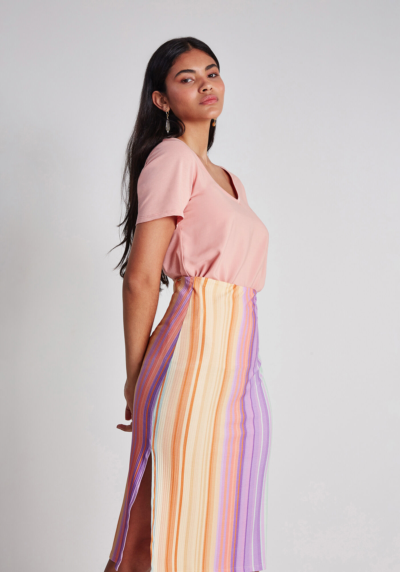 Blusa B&aacute;sica Decote V, , large.