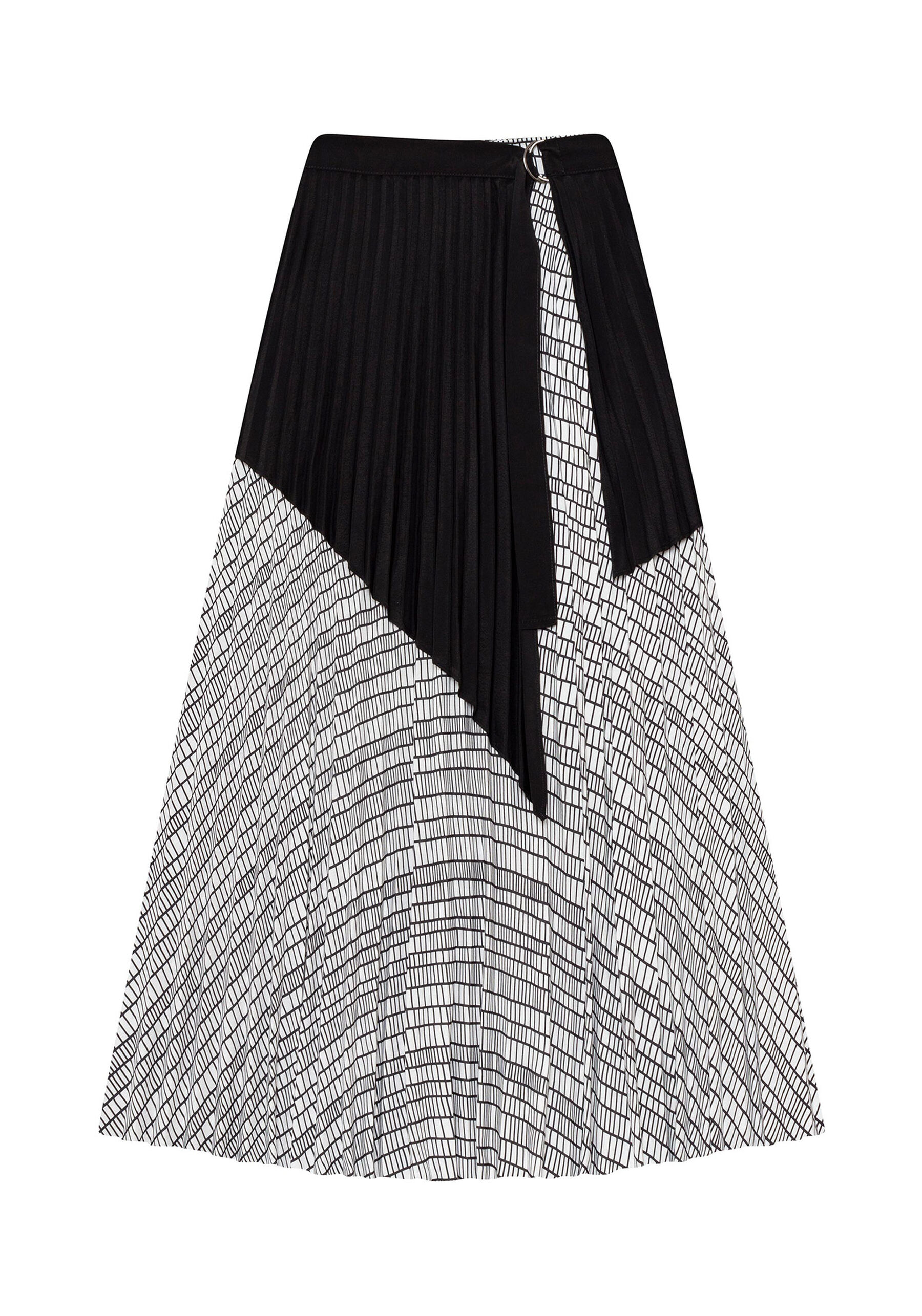 Saia Mídi Sobreposição Plissada, PIER. Saia Mídi Sobreposição Plissada, PIER, large.