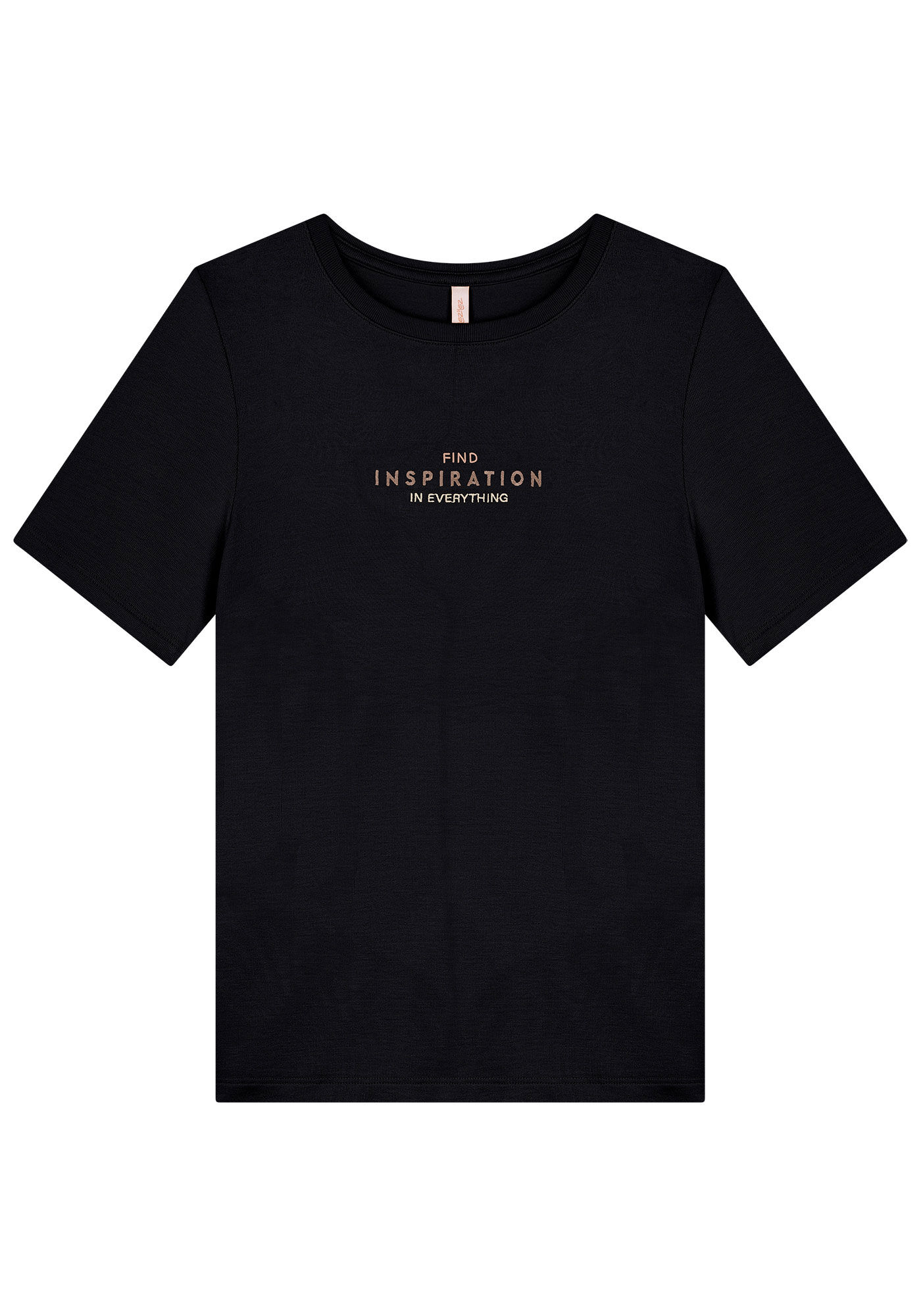 T-shirt em Tric&ocirc; com Detalhe Bordado, PRETO REATIVO, large.