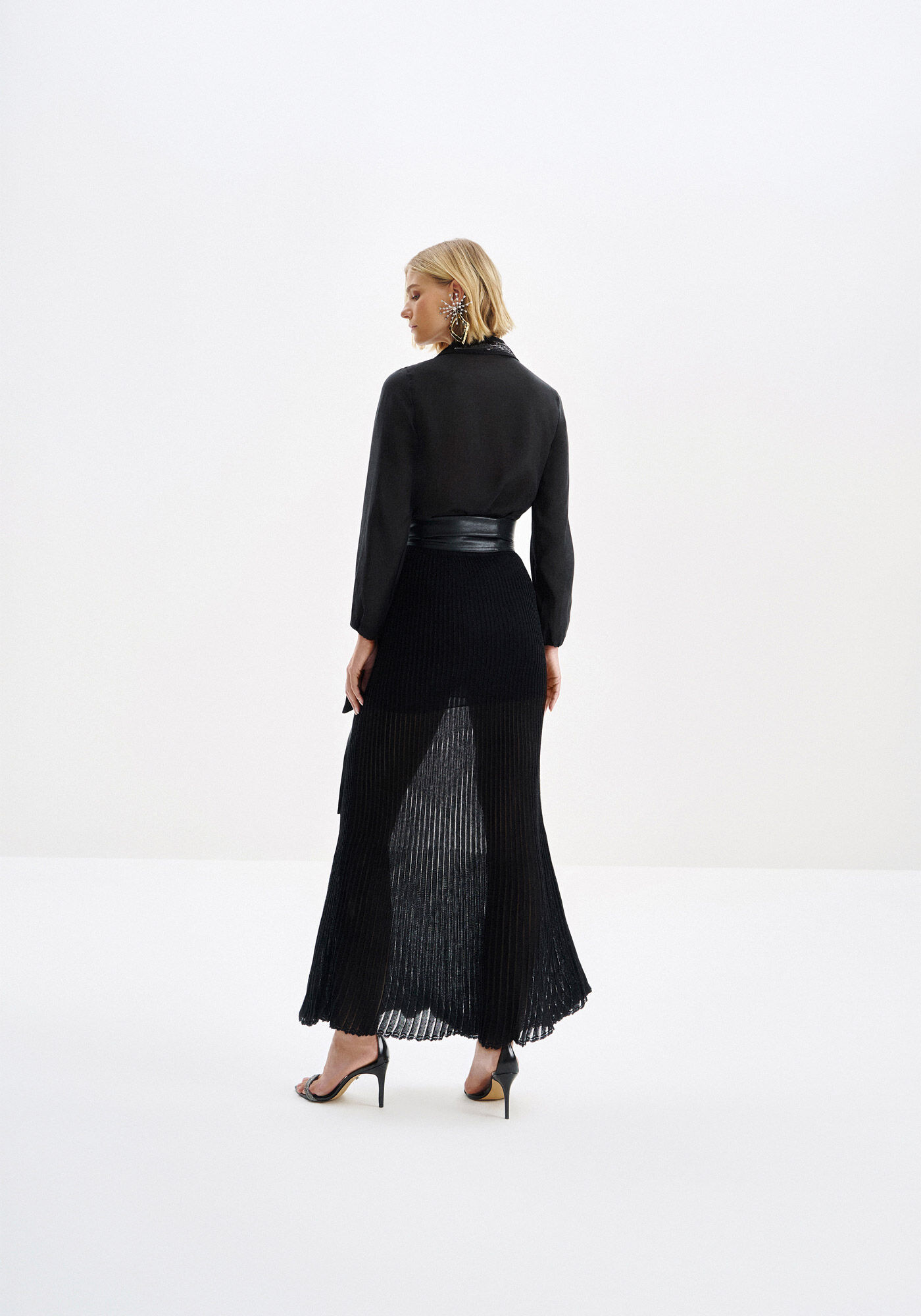 Camisa em Tecido Lyocel com Paet&ecirc;s Gola, , large.