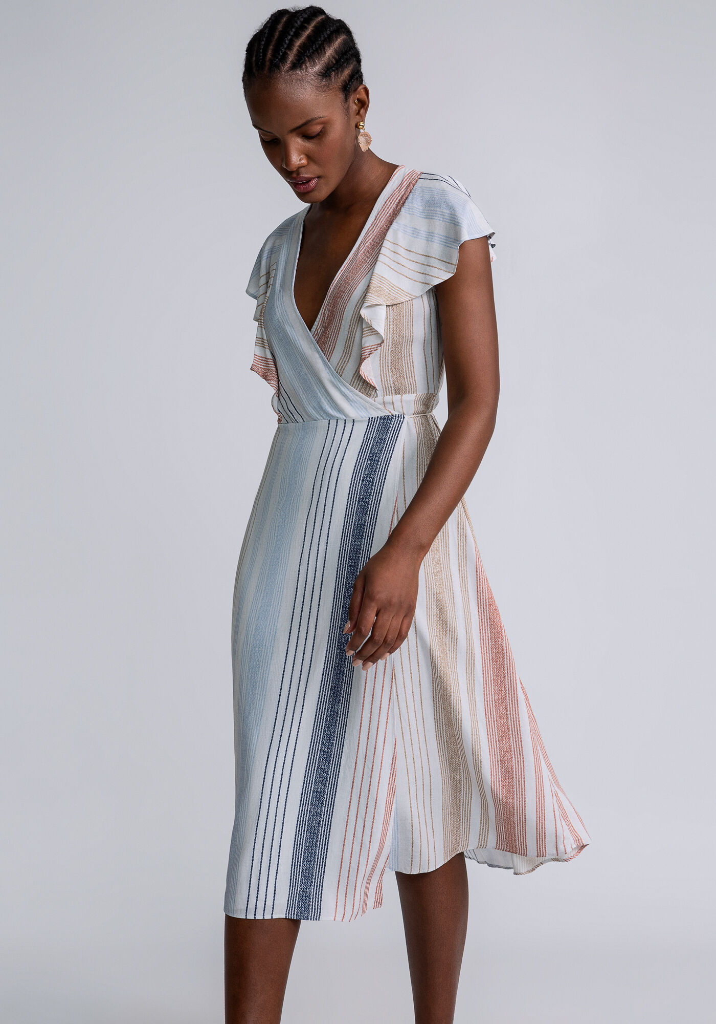 Vestido sales transpassado estampado