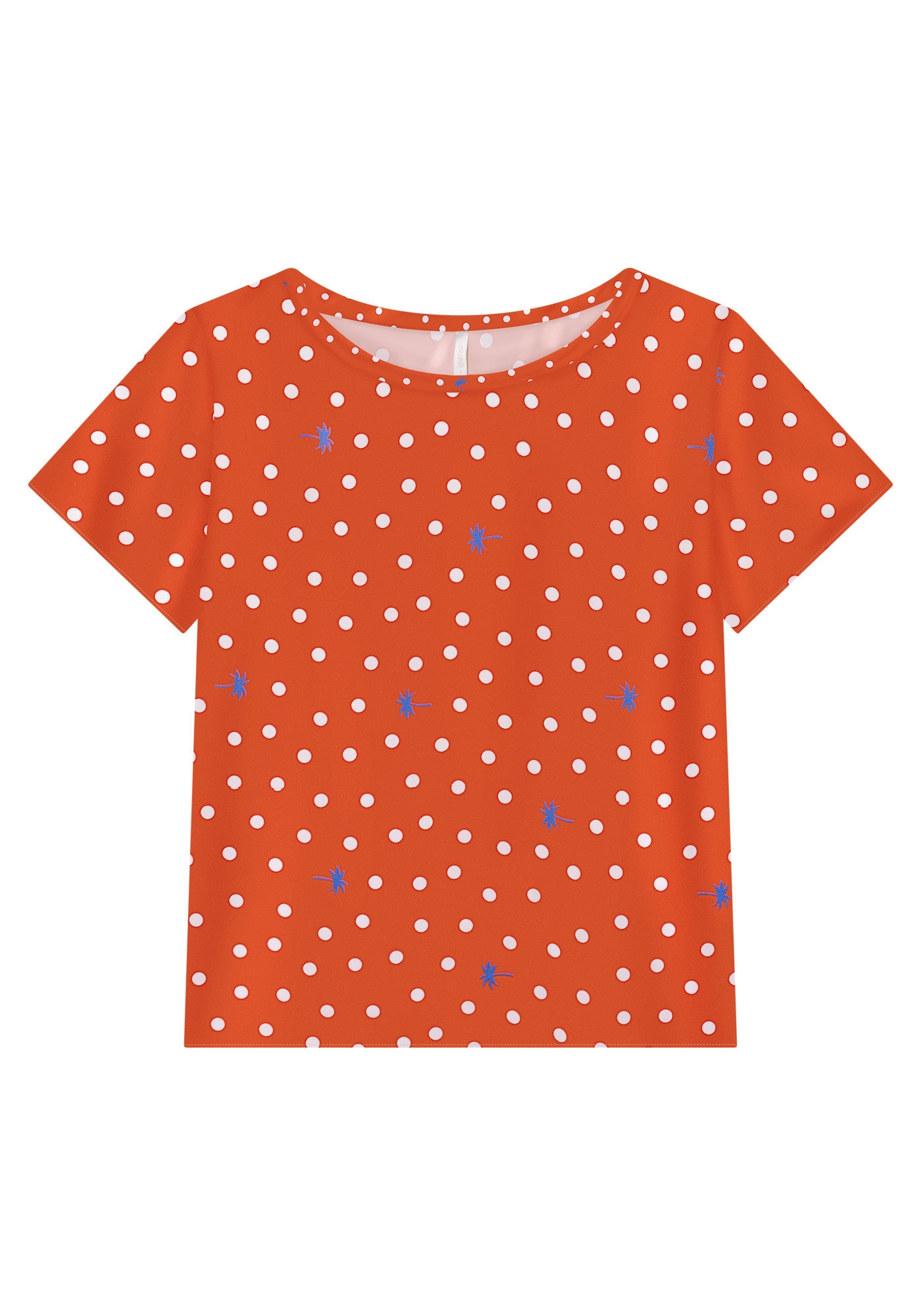 Blusa Manga Curta em Viscose Estampada, , large.