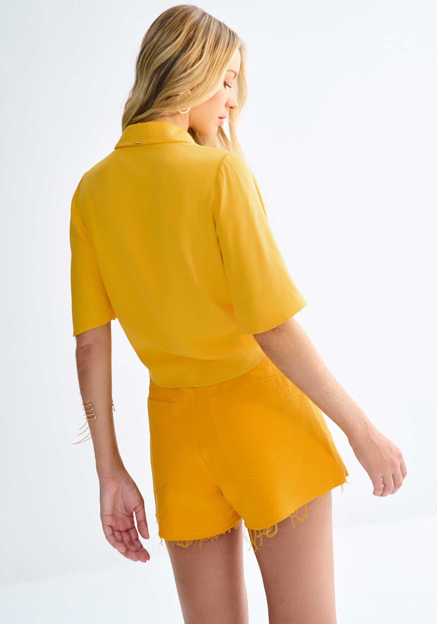 Camisa Manga Curta com Amarra&ccedil;&atilde;o, , large.