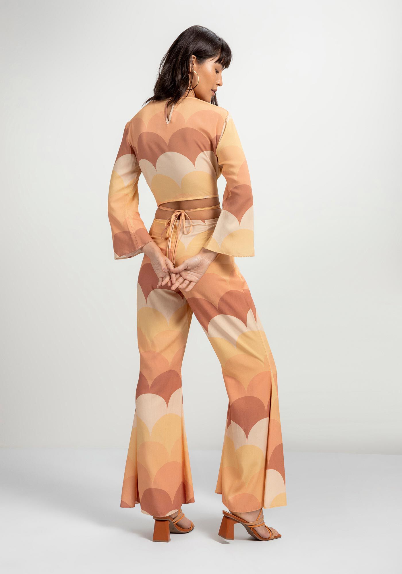 Blusa Estampada em Viscose com Transpassado, , large.