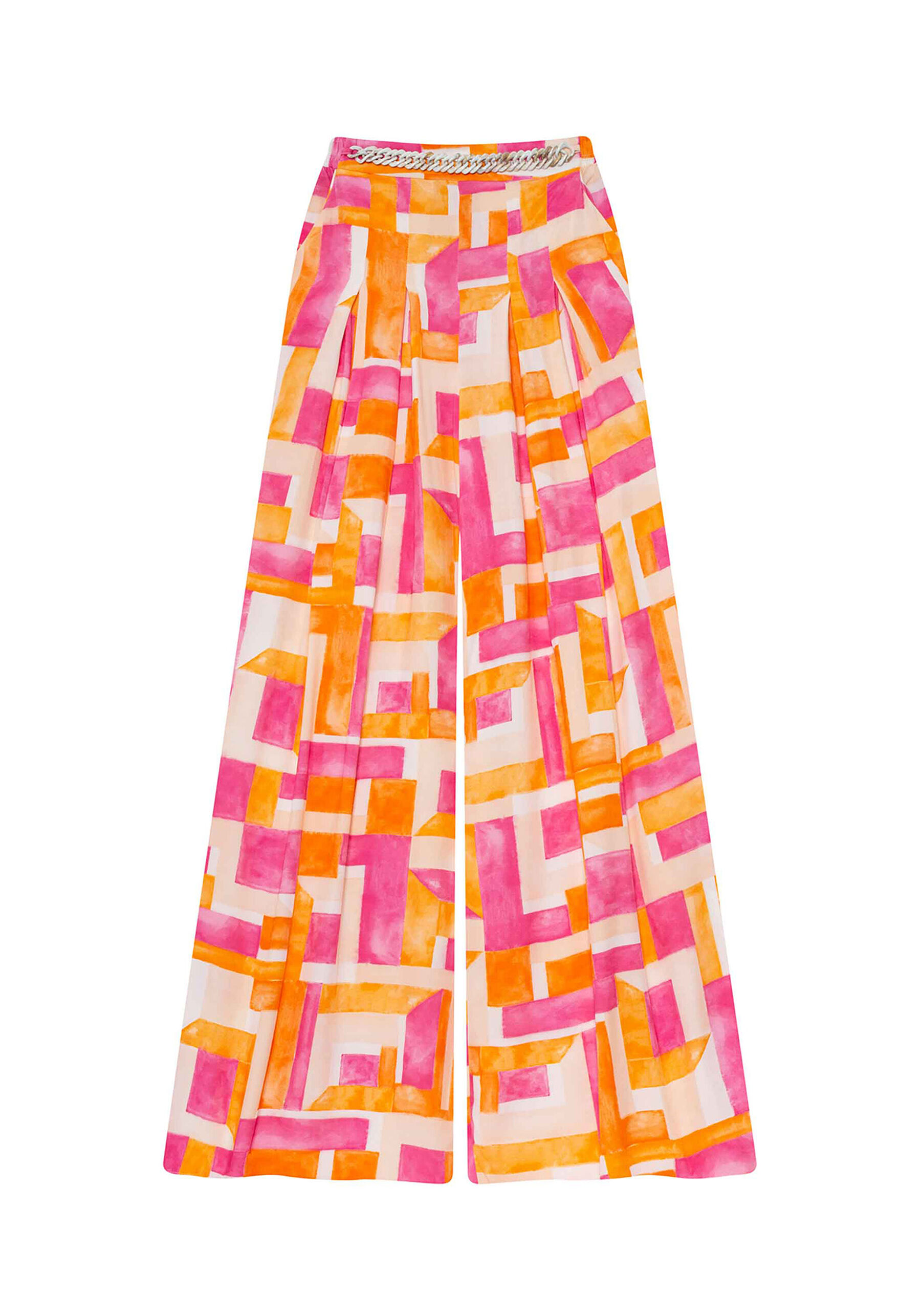 Calça Tecido Pantalona Ladrilhos, . Calça Tecido Pantalona Ladrilhos, , large.