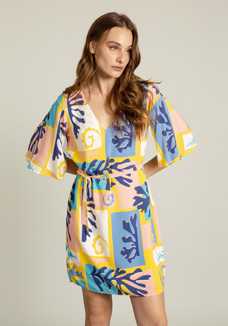 Vestido Estampado Manga 3/4, . Vestido Estampado Manga 3/4, , large.