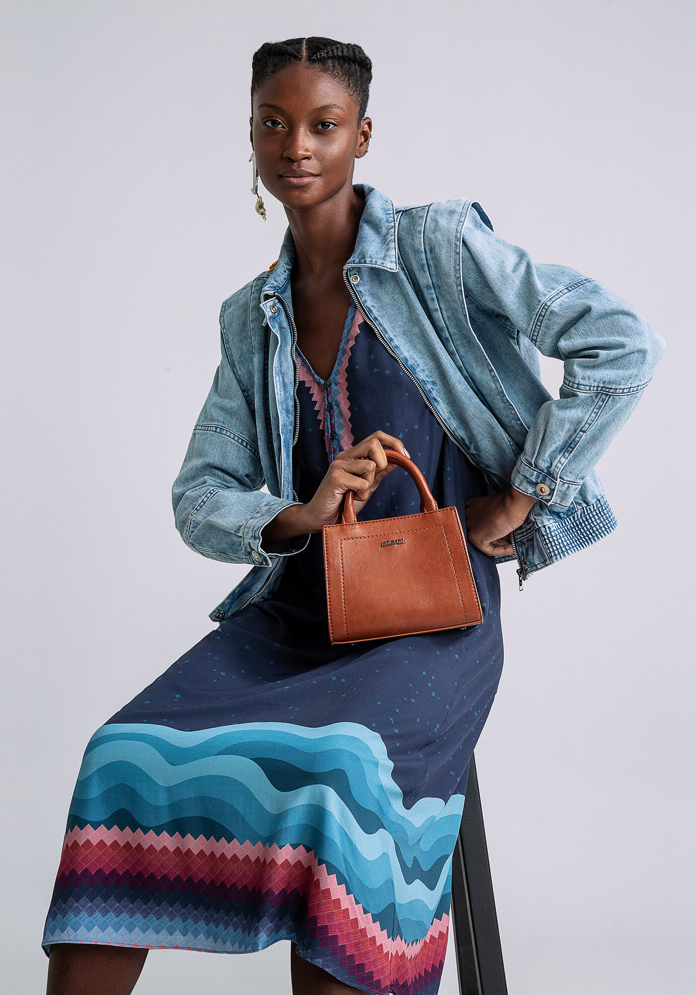 Vestido M&iacute;di Estampado sem Mangas, SEJA SOL, large.