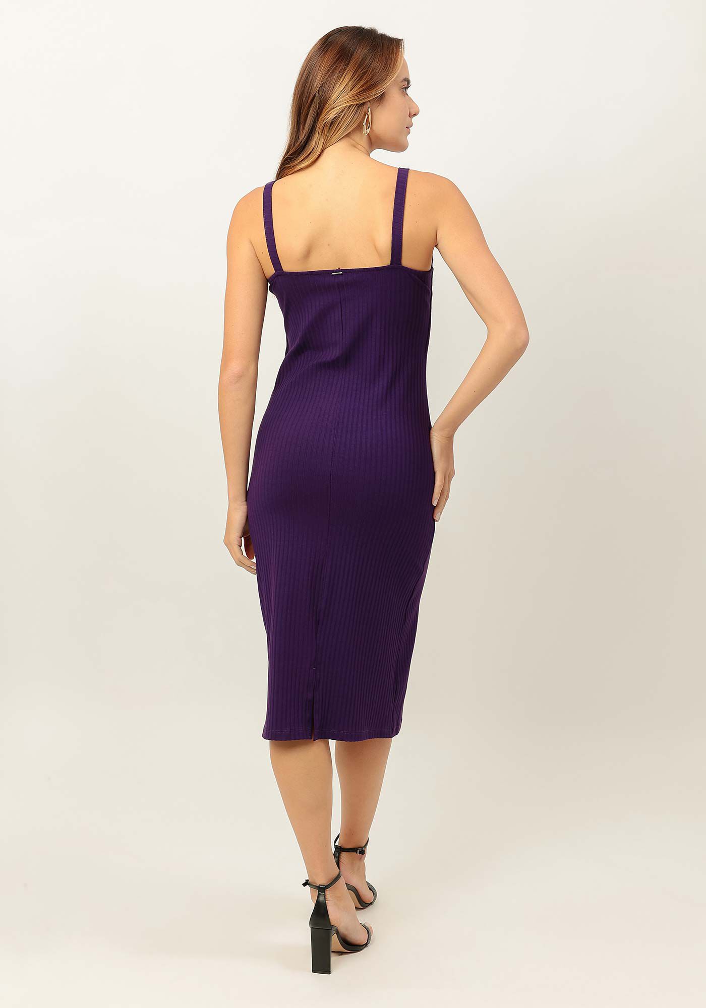 Vestido com Al&ccedil;as Midi Canelado, , large.