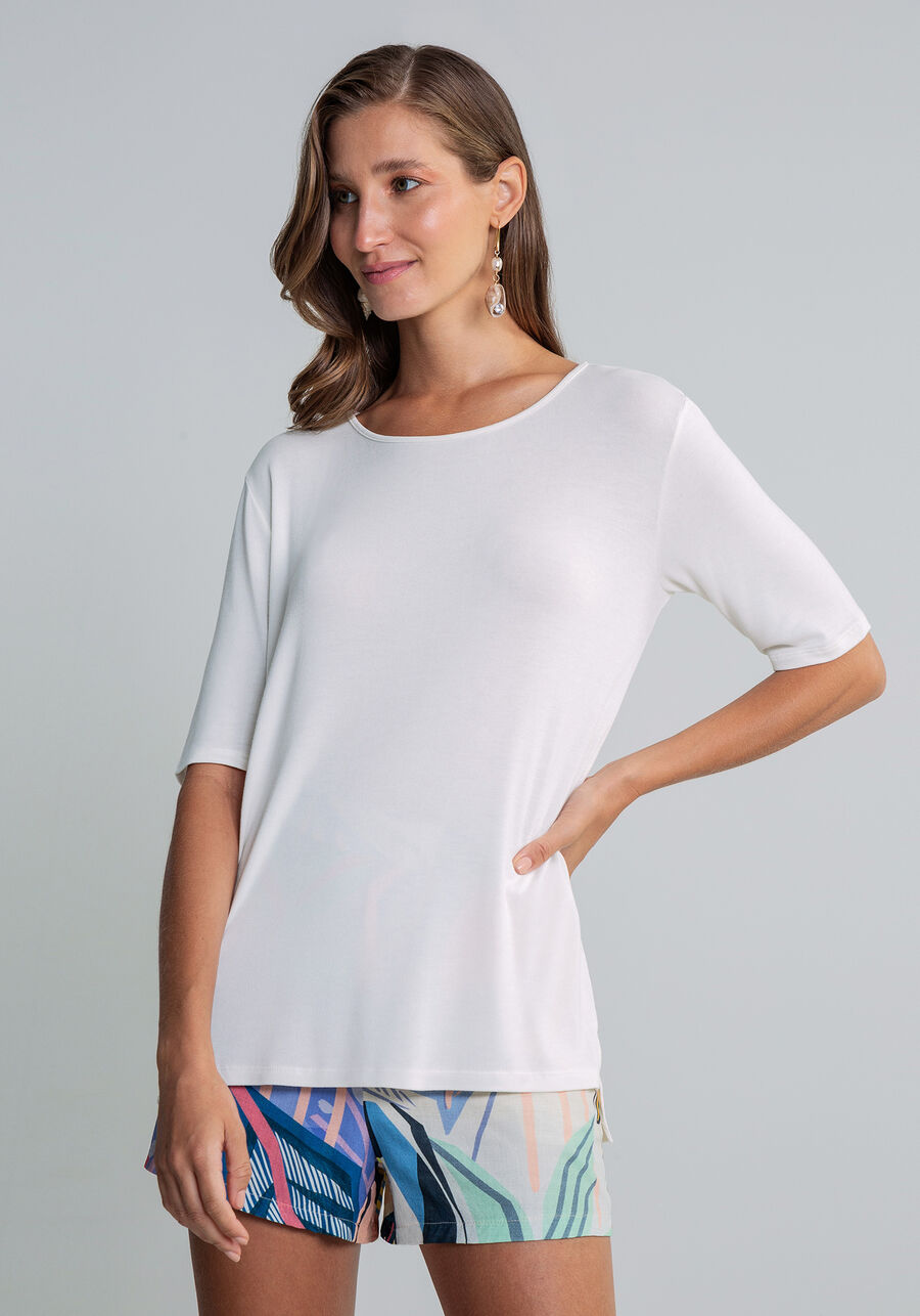 Blusa Manga Curta Básica Ampla, . Blusa Manga Curta Básica Ampla, , large.