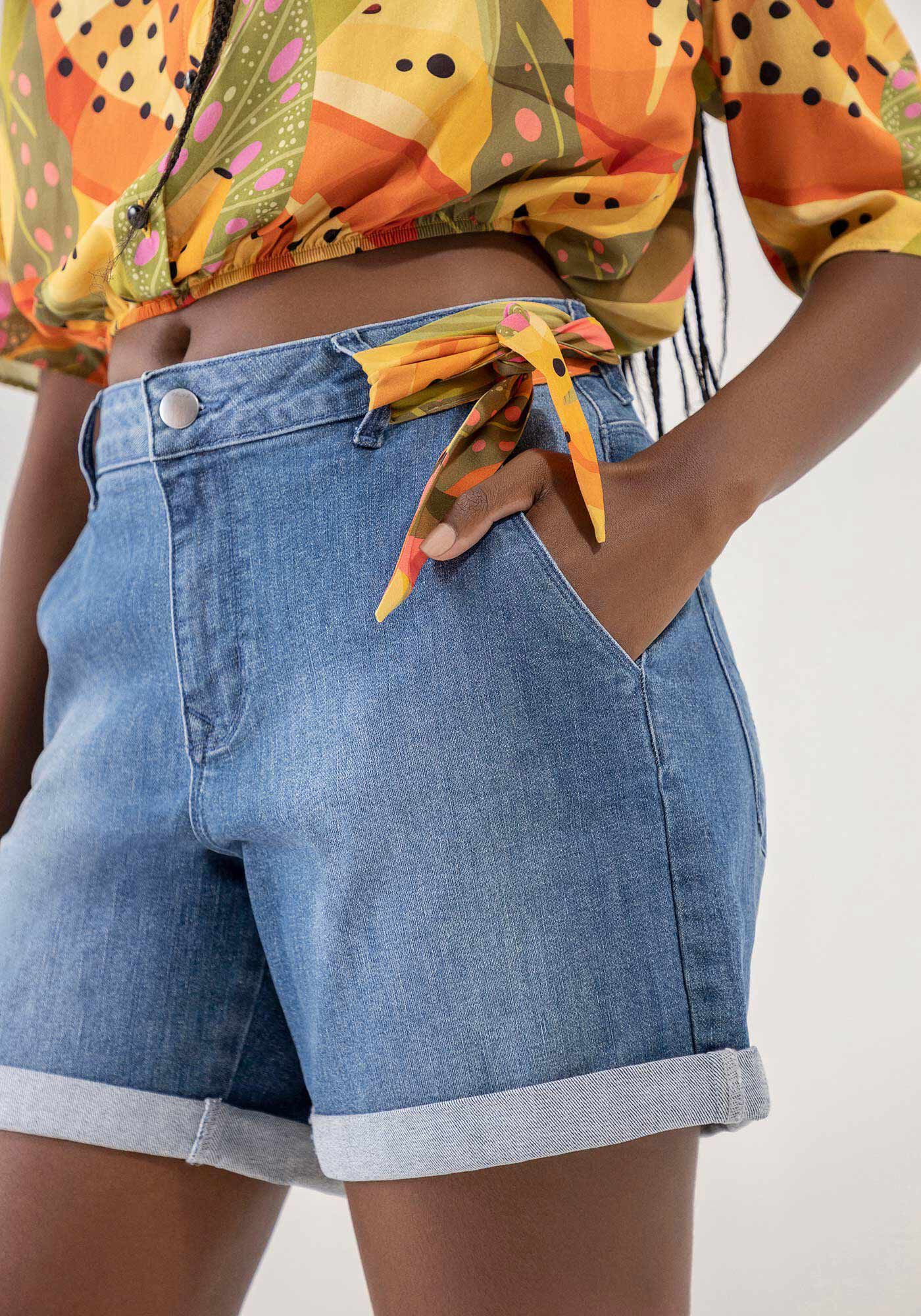 Bermuda jeans estampada sale