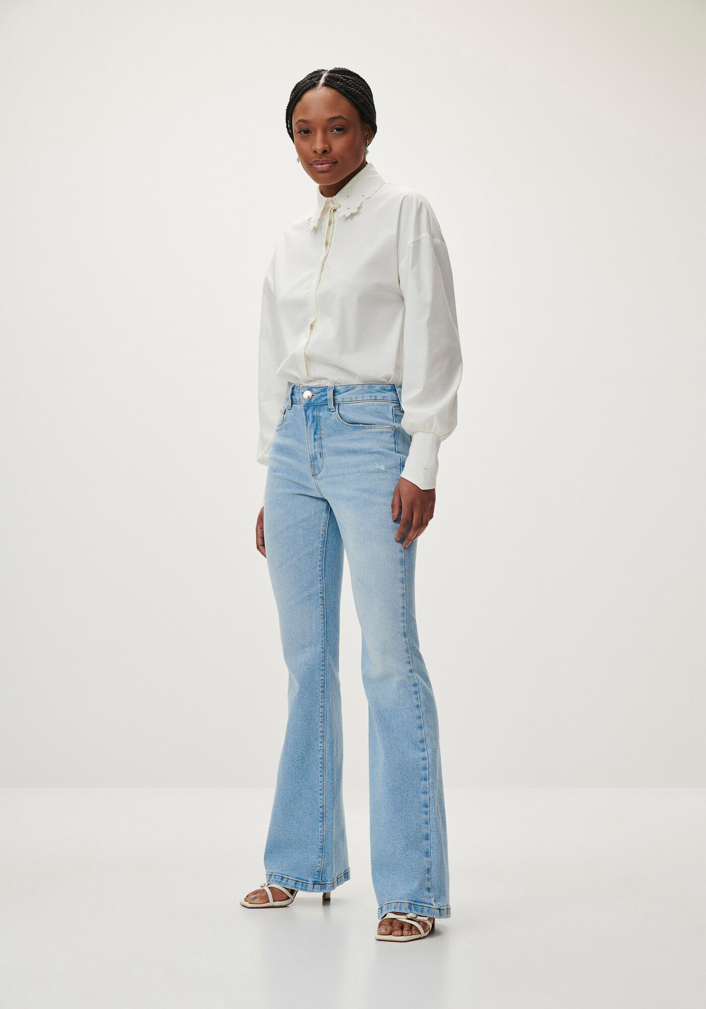 Jeans flare shop cintura alta